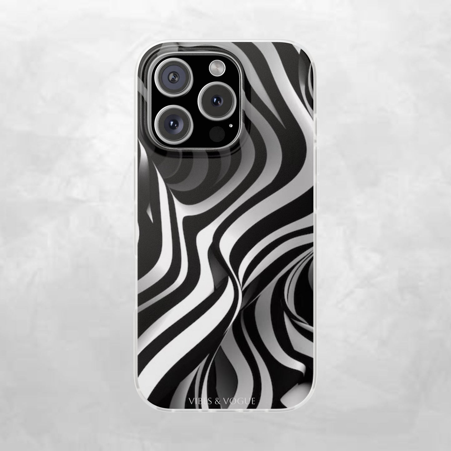 Stylish Phone Cases, Trendy Flexi Cases for iPhone, Black and White Art Case, Gifts for Him/Her, Phone Accessories, Unique Design