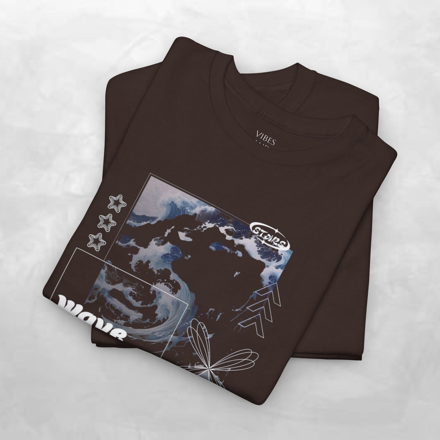 Wave Graphic Tee — Retro Surf Collage T-Shirt