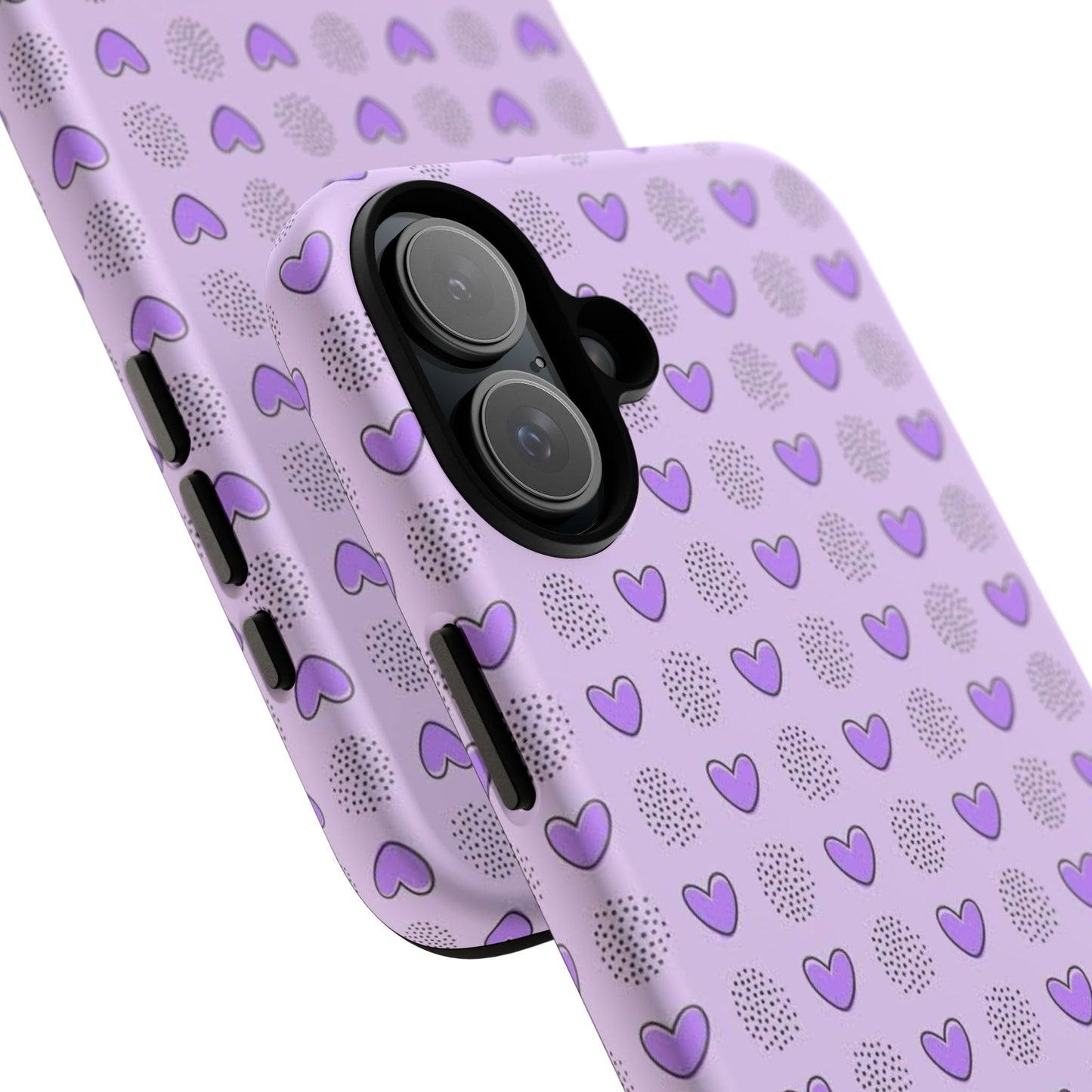 Purple Heart Pattern Phone Case - Tough Cases for a Stylish & Protective Vibe