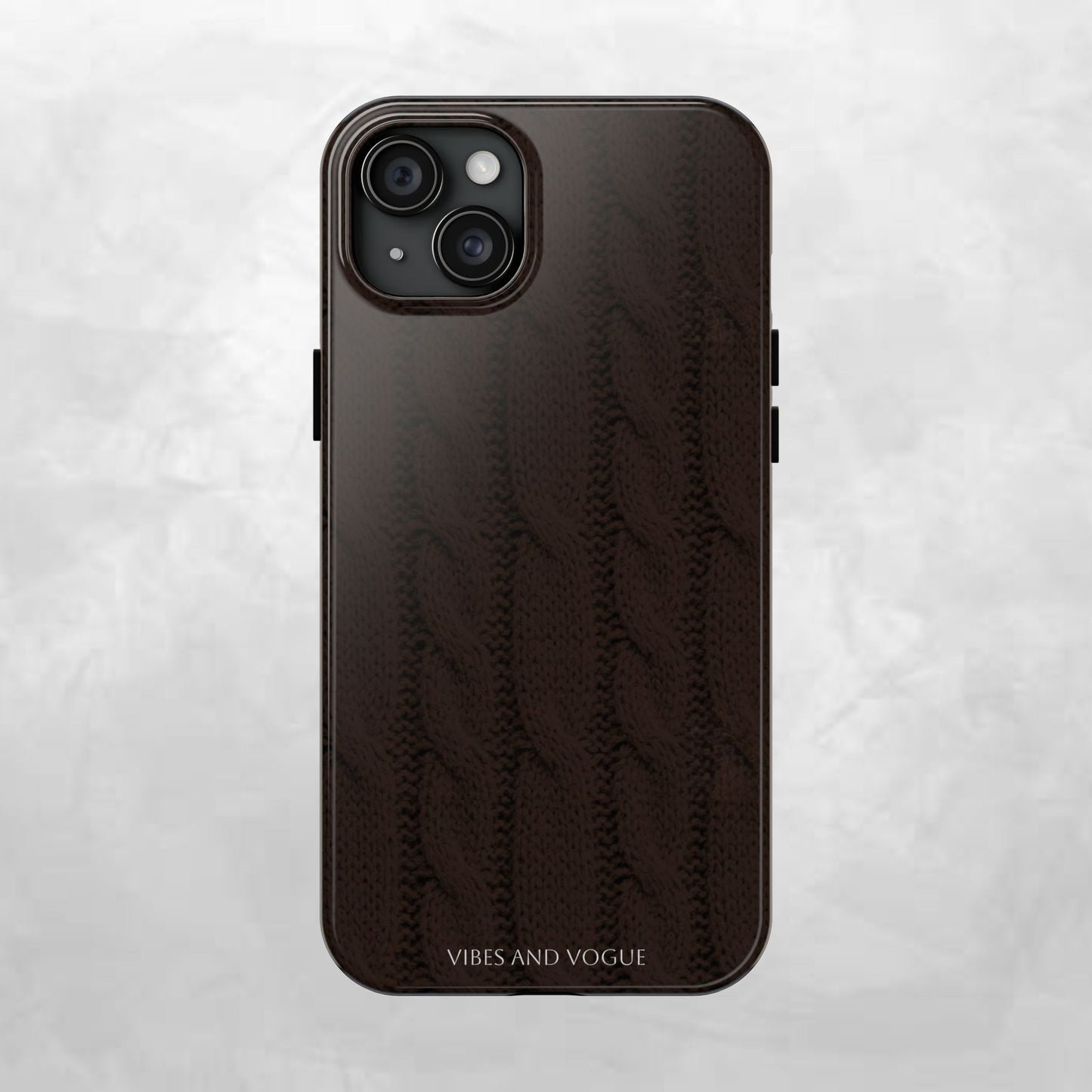 Cable Knit Chocolate Tough Phone Case — Vibes and Vogue Protective Cover