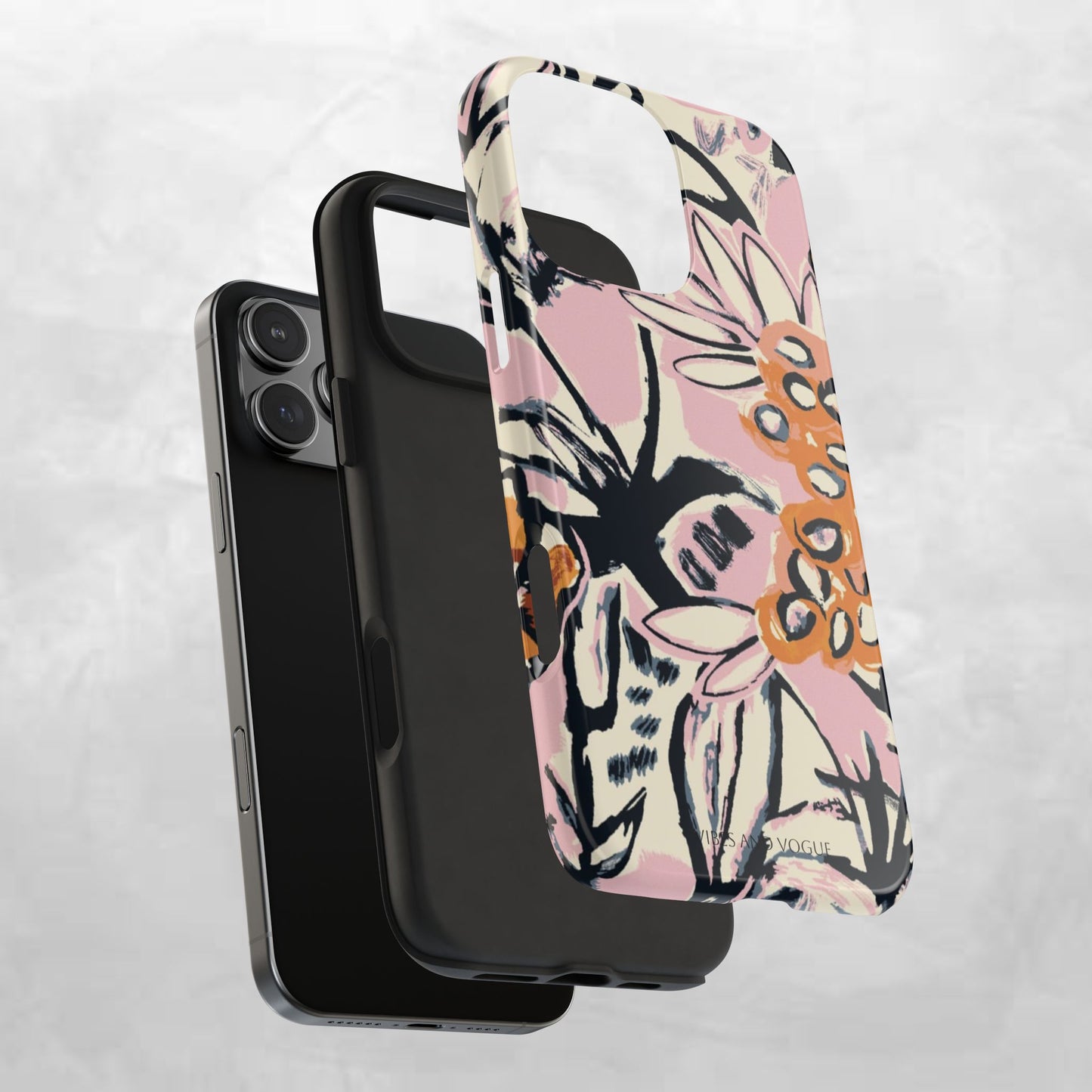 Purple Ocean Creatures Tough Phone Case — Jellyfish, Turtle & Floral Protective Cover