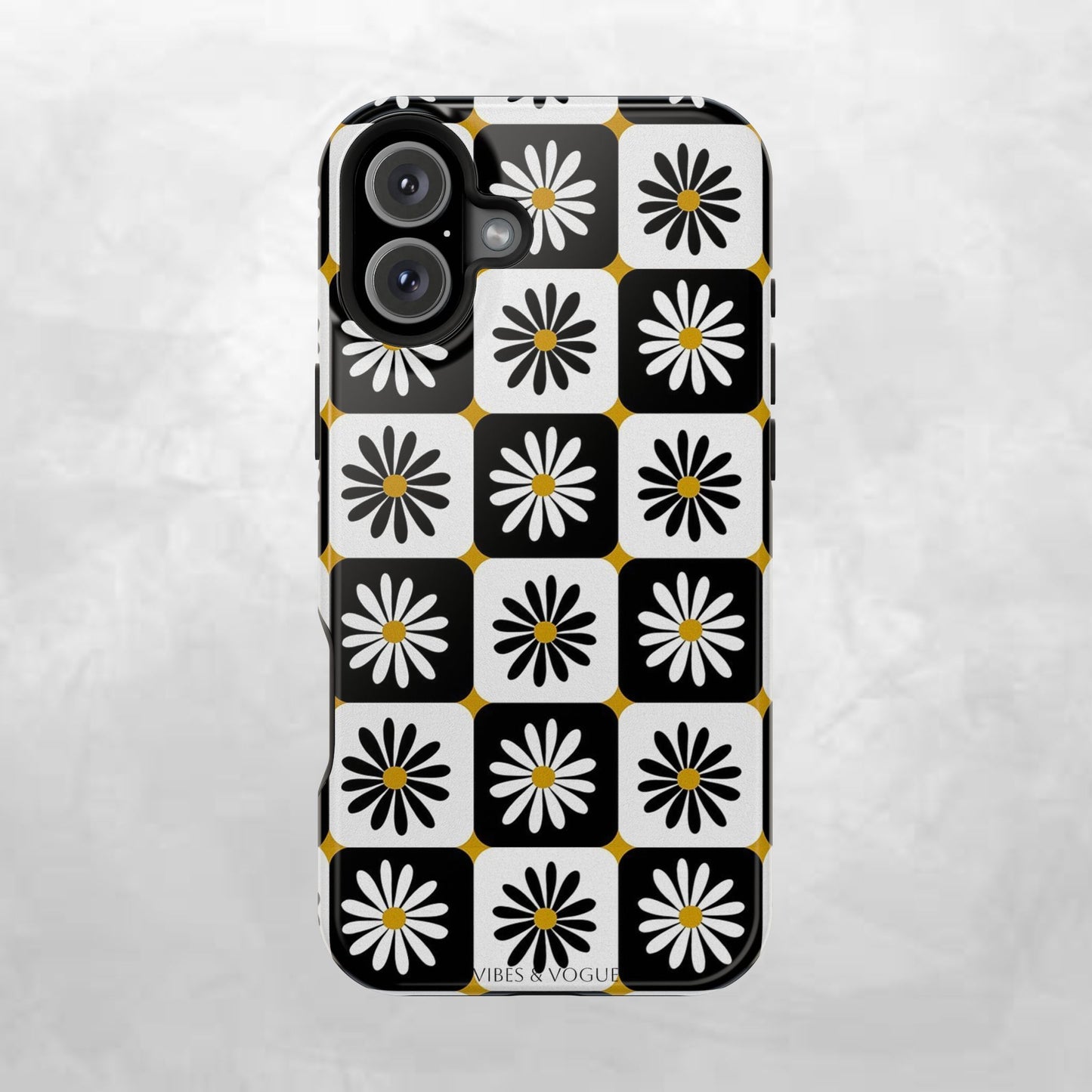 Retro Daisy Magnetic Tough Case - Stylish Protection for Your Phone