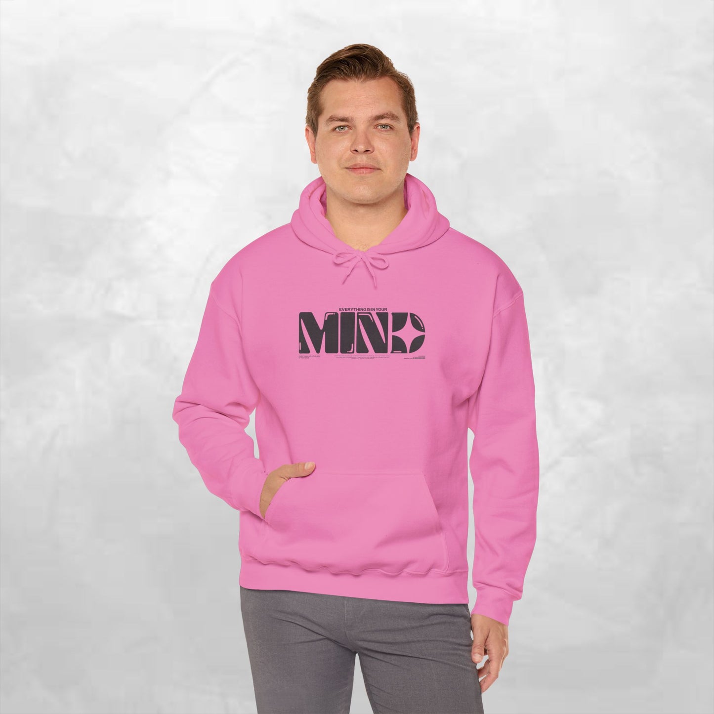 Mind Logo Hoodie — Minimalist Black Typography Pullover