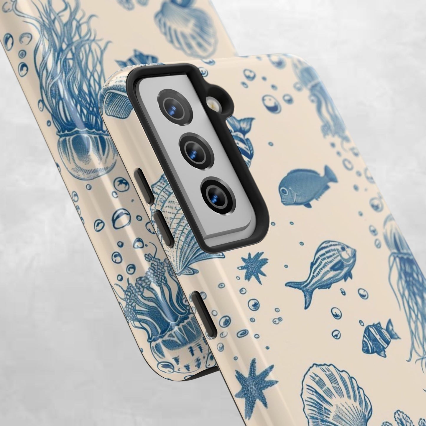 Ocean Blue Marine Pattern Tough Phone Case