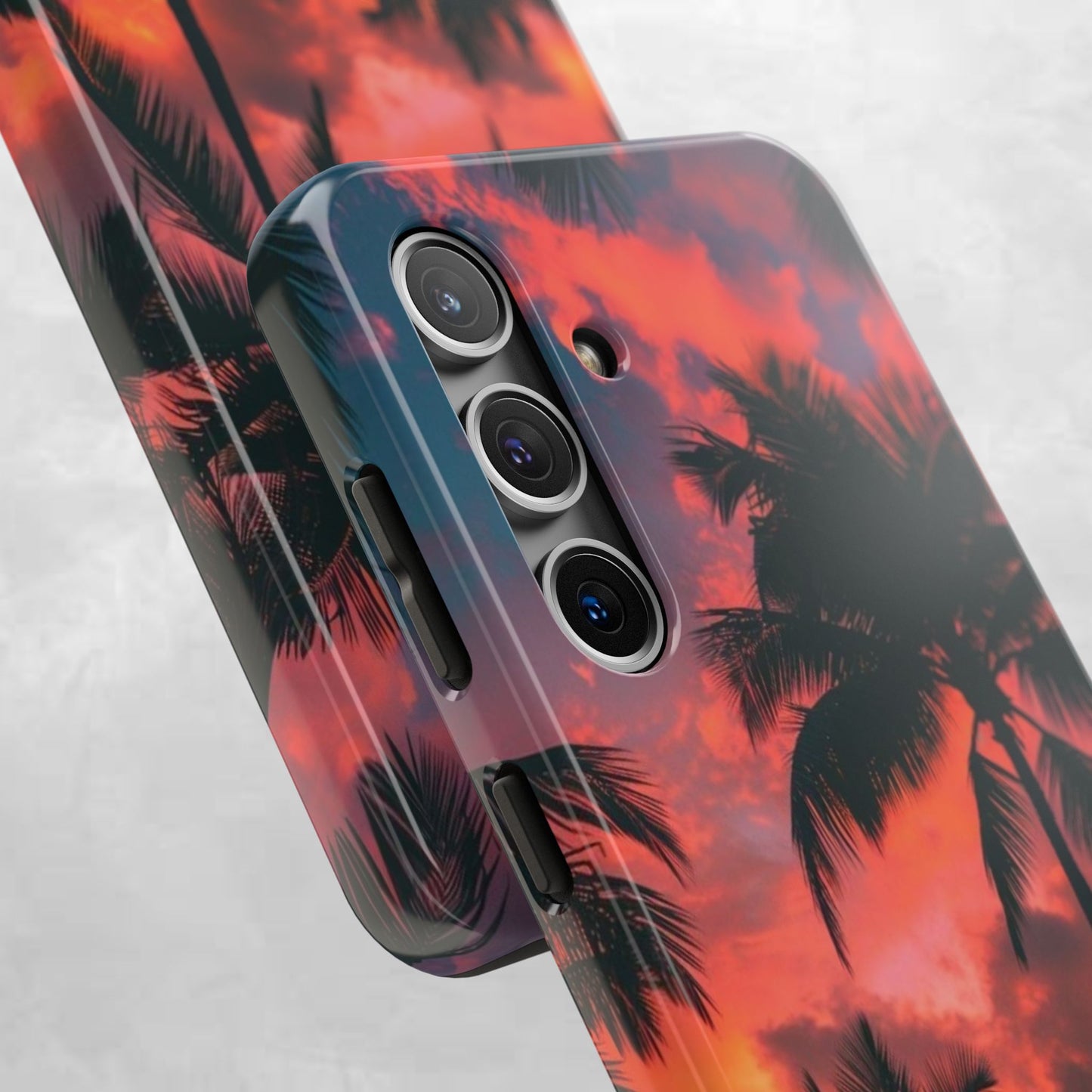 Tropical Sunset Tough Phone Case — Palm Tree Sunset Protective Phone Cover