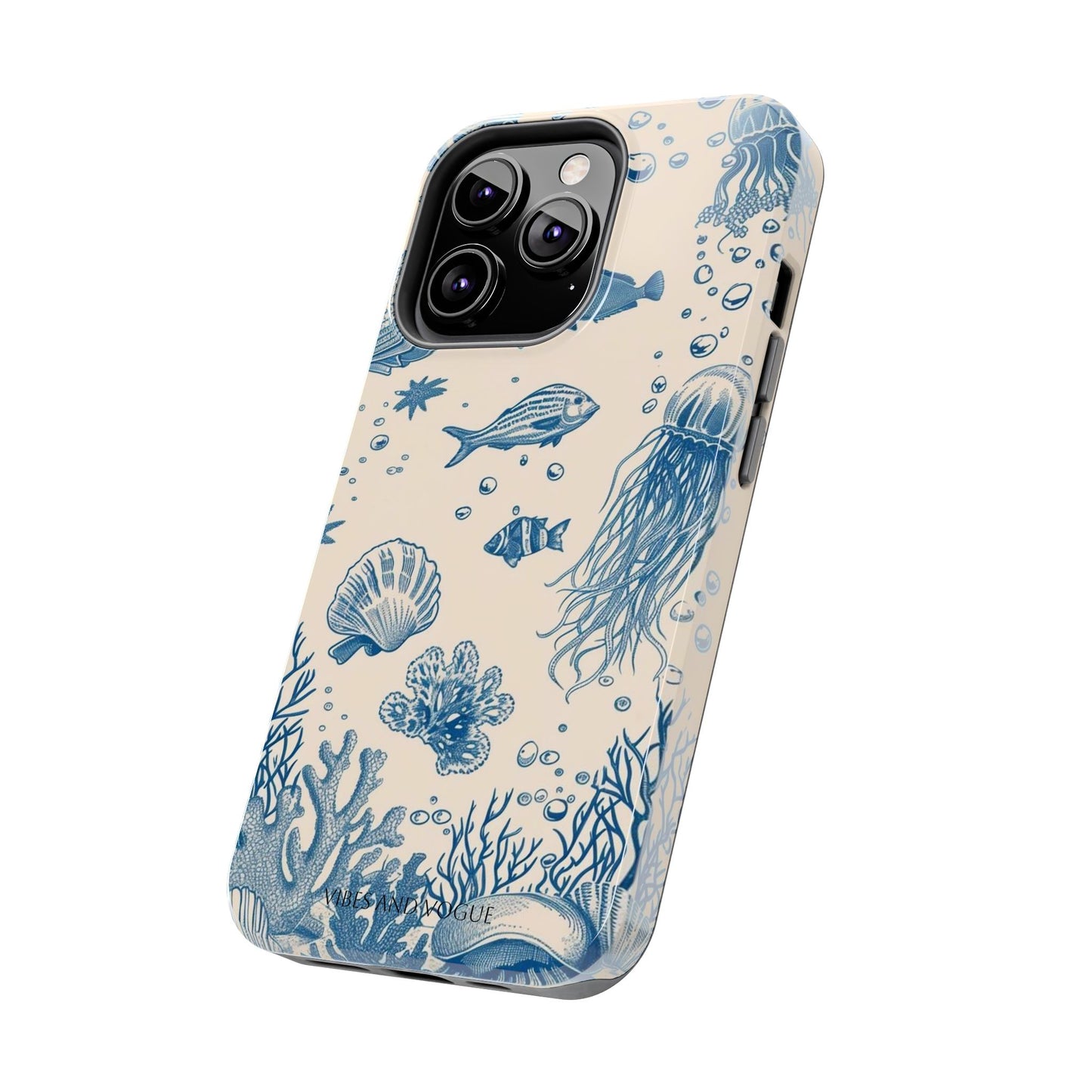 Ocean Blue Marine Pattern Tough Phone Case