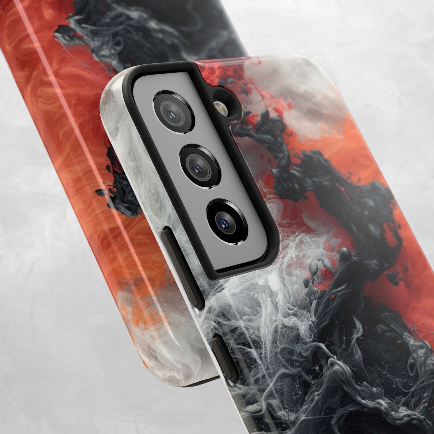 Abstract Red & Black Smoke Tough Phone Case — Vibes and Vogue Protective Cover