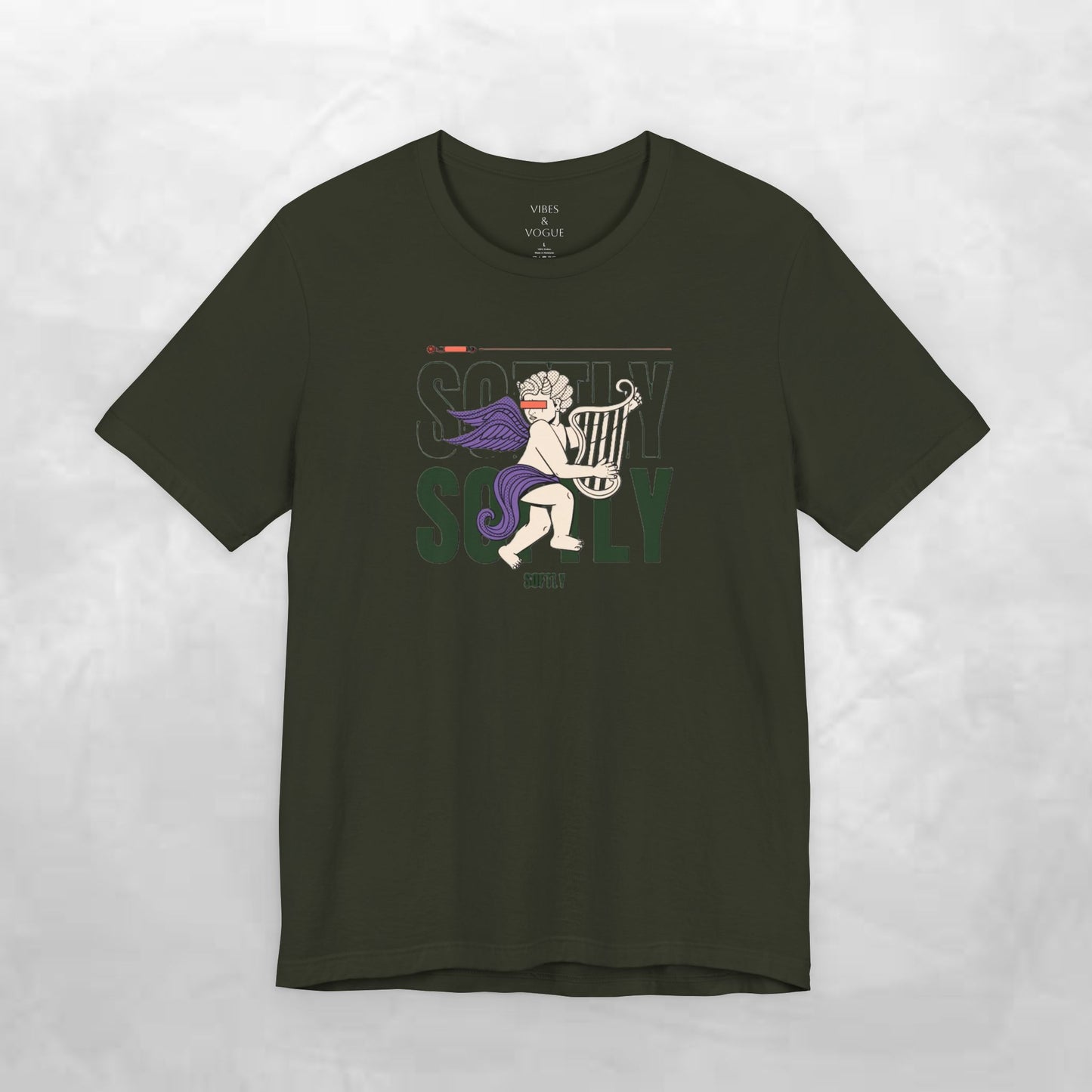 Unisex Short Sleeve Tee with Harp Design, Casual Tee, Gift for Music Lovers, Summer Wear, Concert Outfit, Friendship Tee