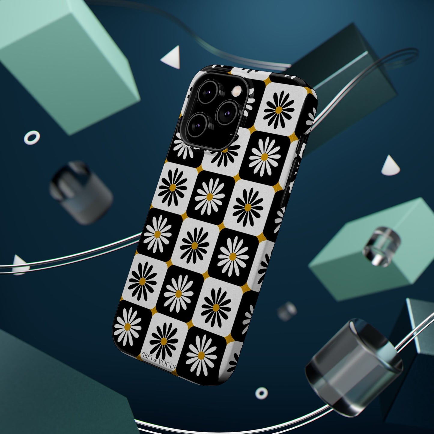Retro Daisy Magnetic Tough Case - Stylish Protection for Your Phone