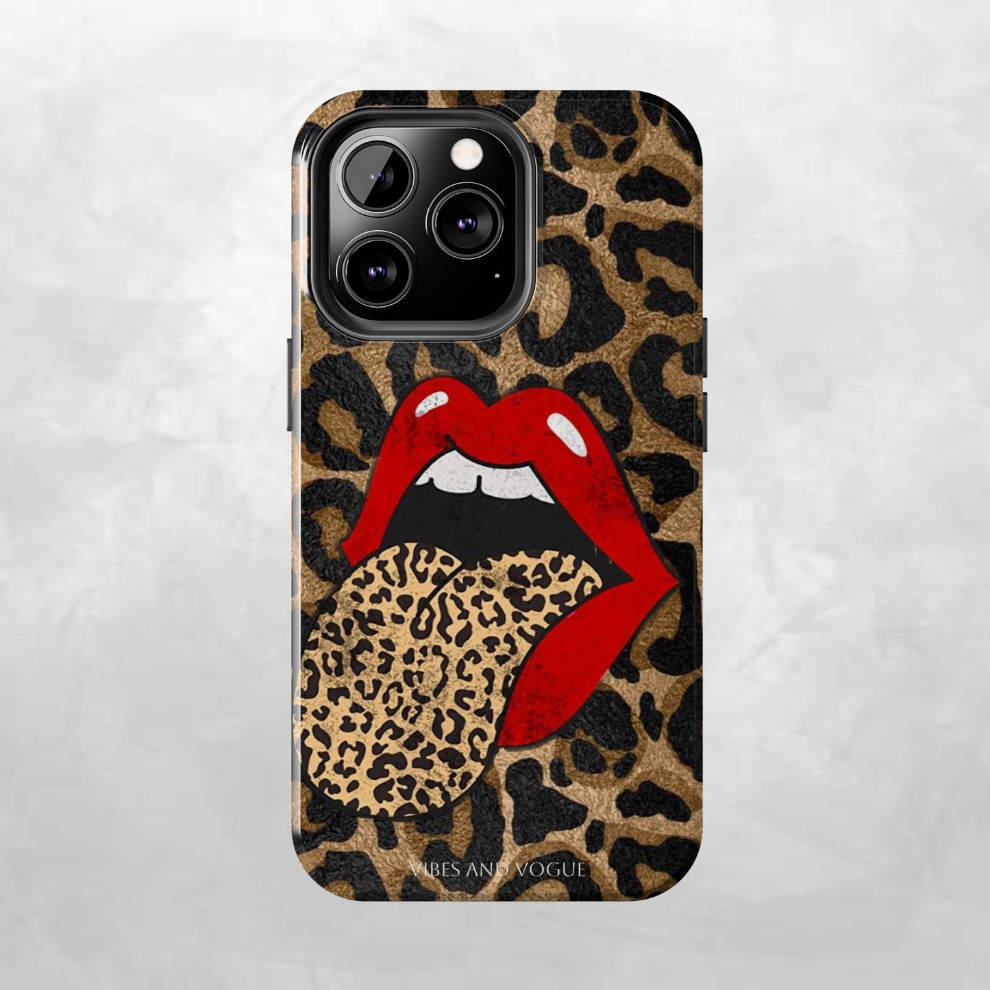Leopard Lip Tough Phone Case — Bold Animal Print Phone Cover