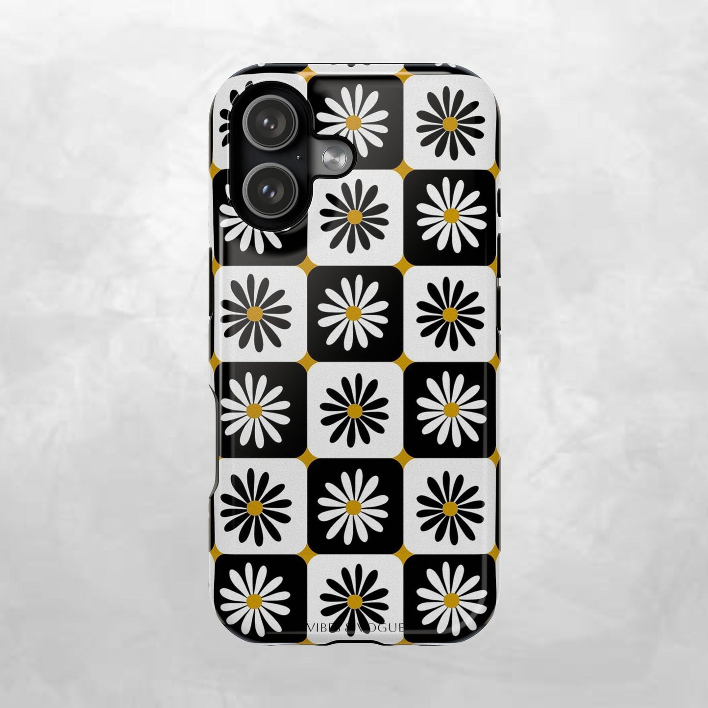 Retro Daisy Magnetic Tough Case - Stylish Protection for Your Phone