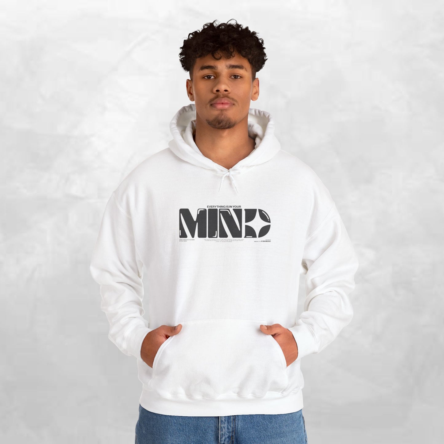 Mind Logo Hoodie — Minimalist Black Typography Pullover