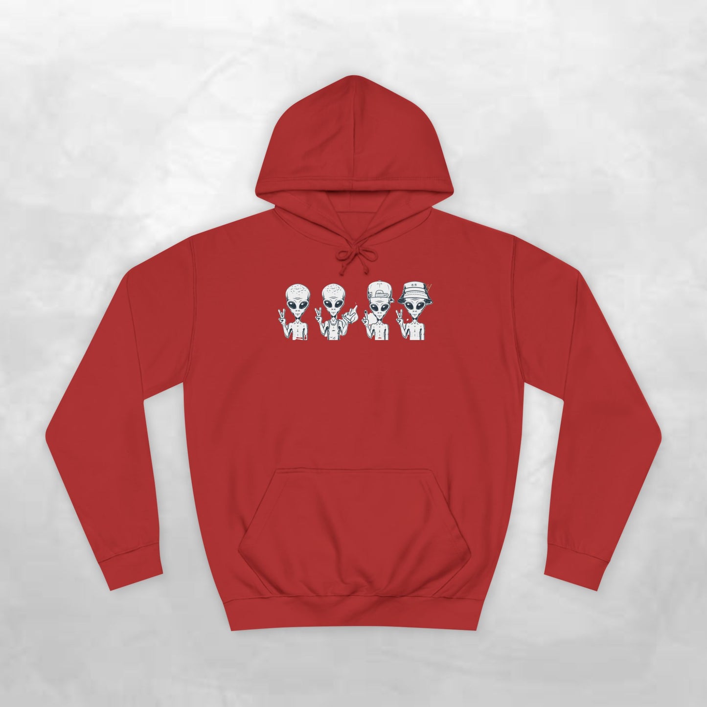 Retro Alien College Hoodie - Unisex Warm Sweatshirt for Campus Style