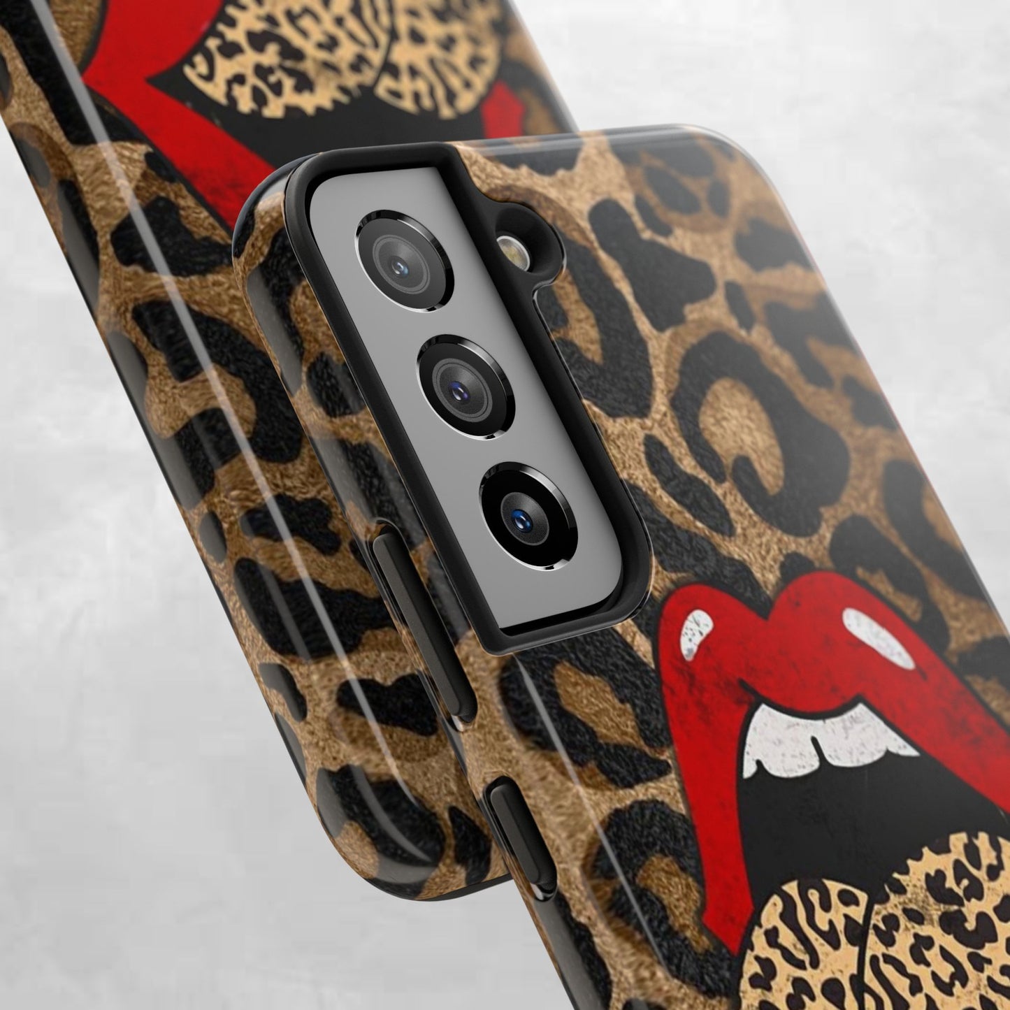 Leopard Lip Tough Phone Case — Bold Animal Print Phone Cover