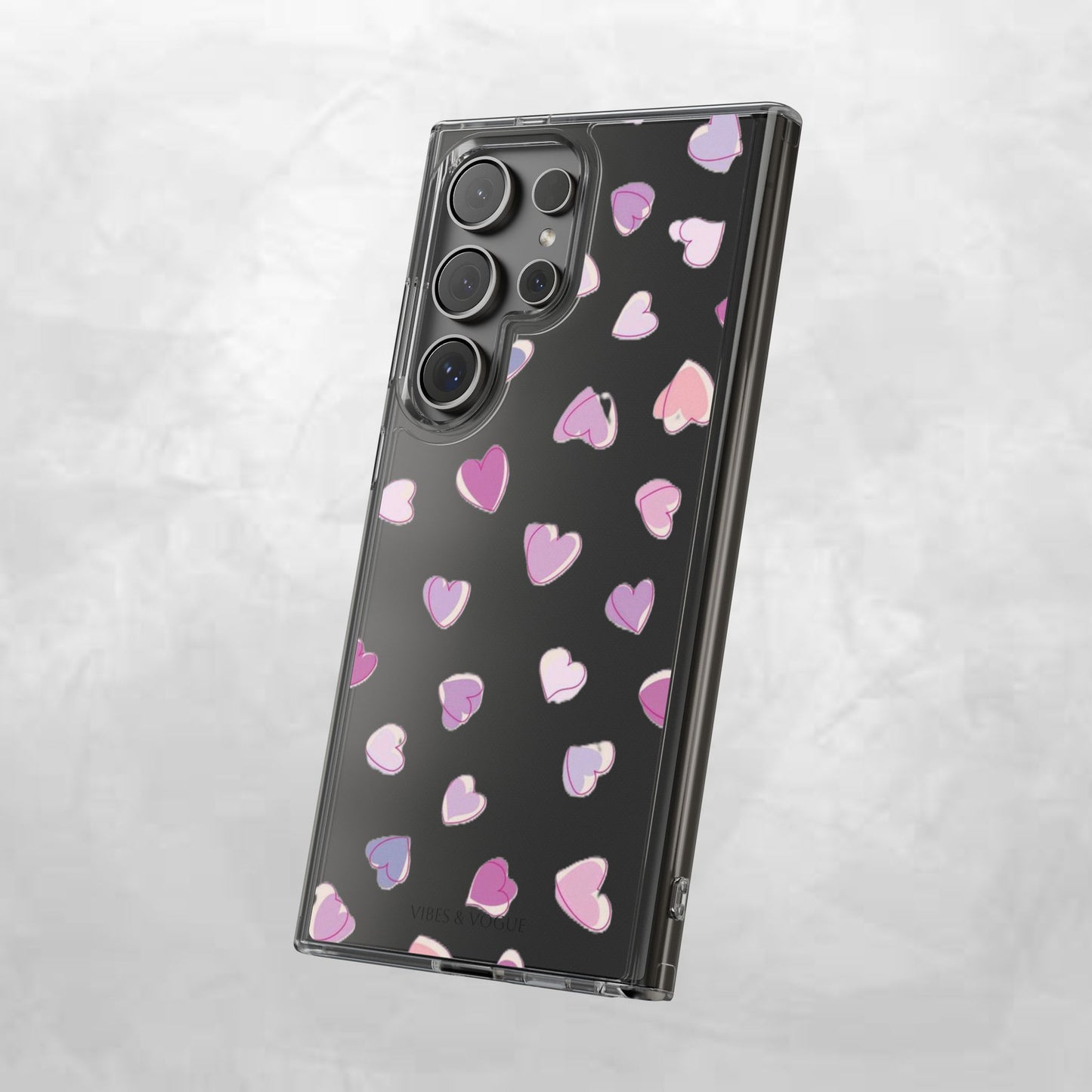 Heart Pattern Clear Case, Cute Phone Cover, Valentine's Day Gift, Trendy Phone Accessory, Love Theme Case