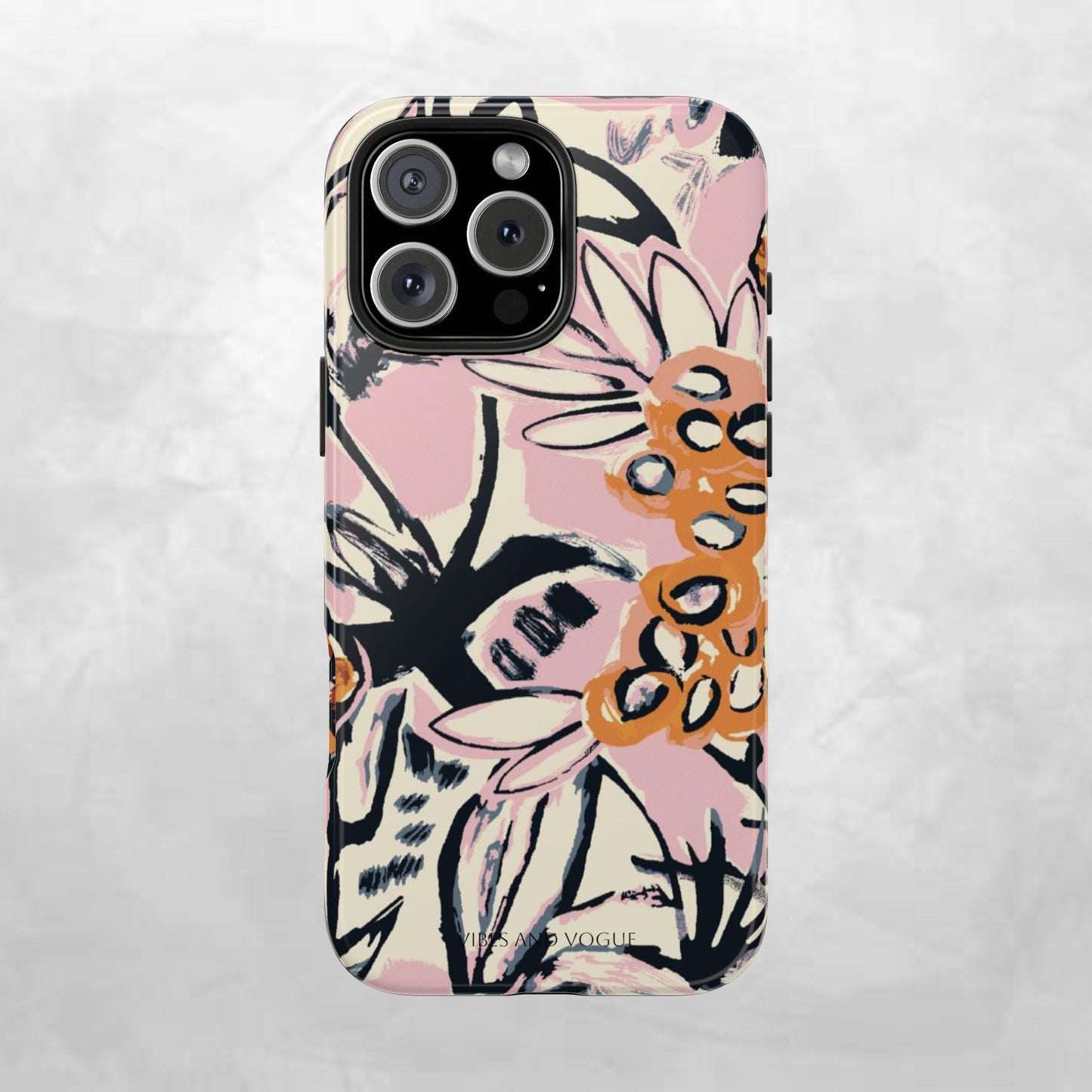Purple Ocean Creatures Tough Phone Case — Jellyfish, Turtle & Floral Protective Cover
