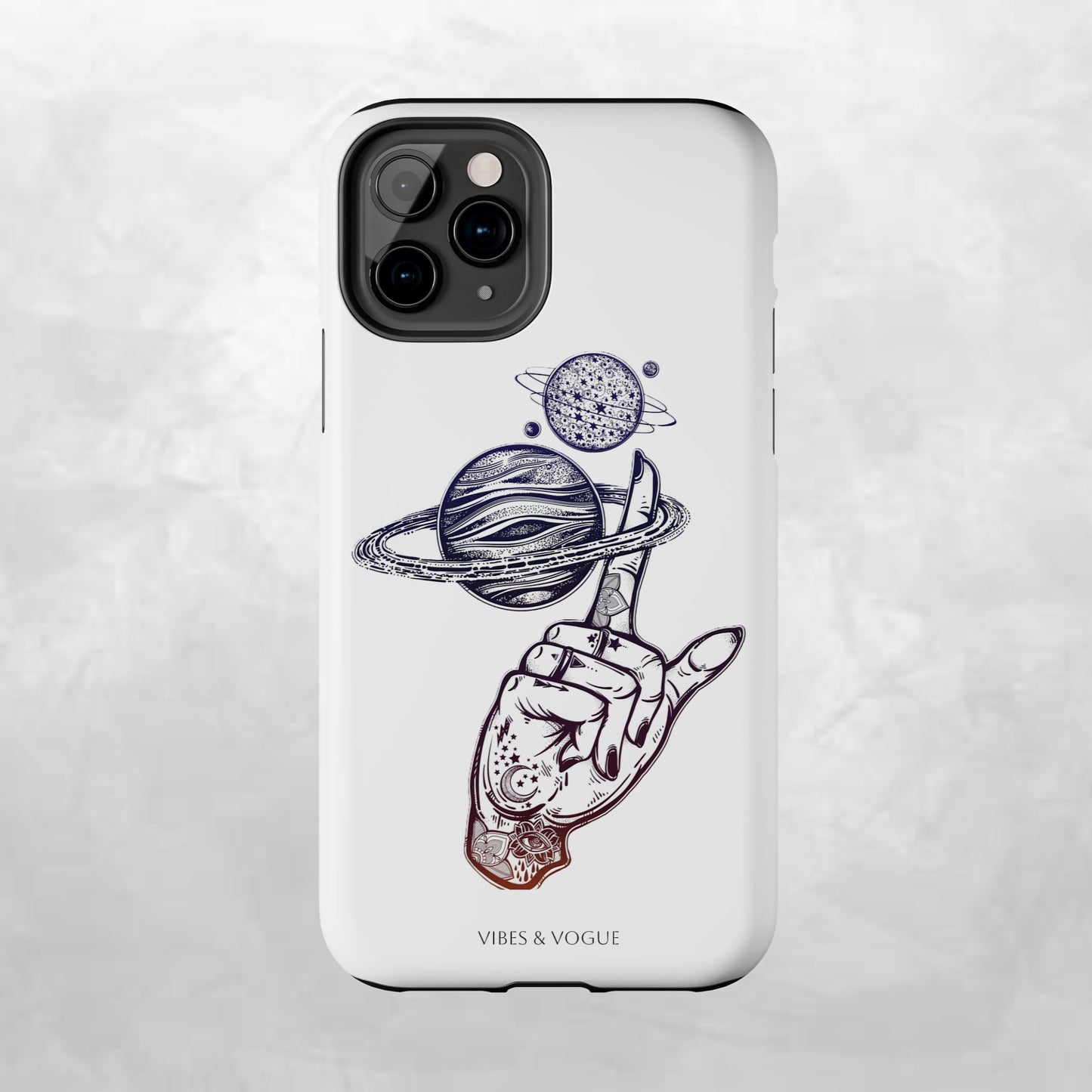 Cosmic Tattoo Phone Case, Unique Galaxy Cell Phone Cover, Gift for Astronomers, Trendy Space Phone Protector, Birthday and Holiday Gift