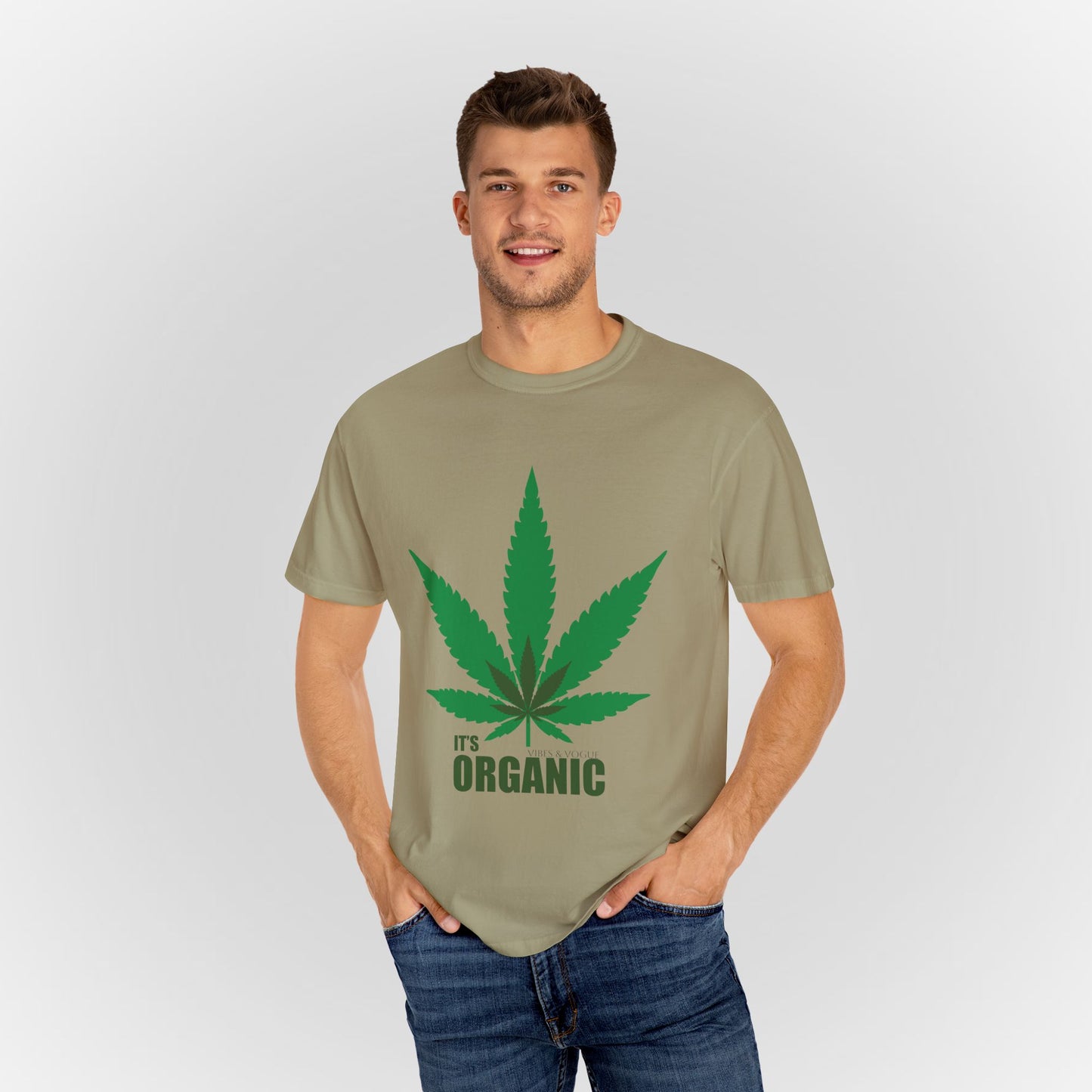 Organic Cannabis Leaf Unisex T-Shirt | Eco-Friendly Apparel for Green Living