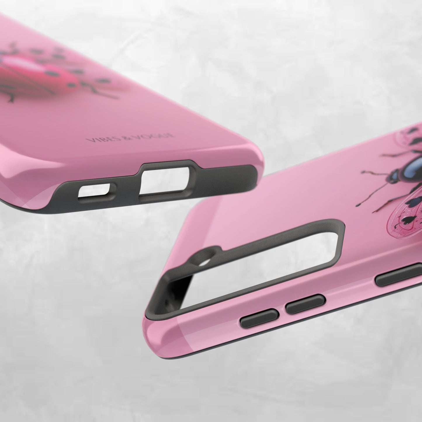 Pink Ladybug Tough Phone Case, Cute Phone Cover, Bug Lover Gift, Durable Smartphone Shell, Protective Tech Accessory