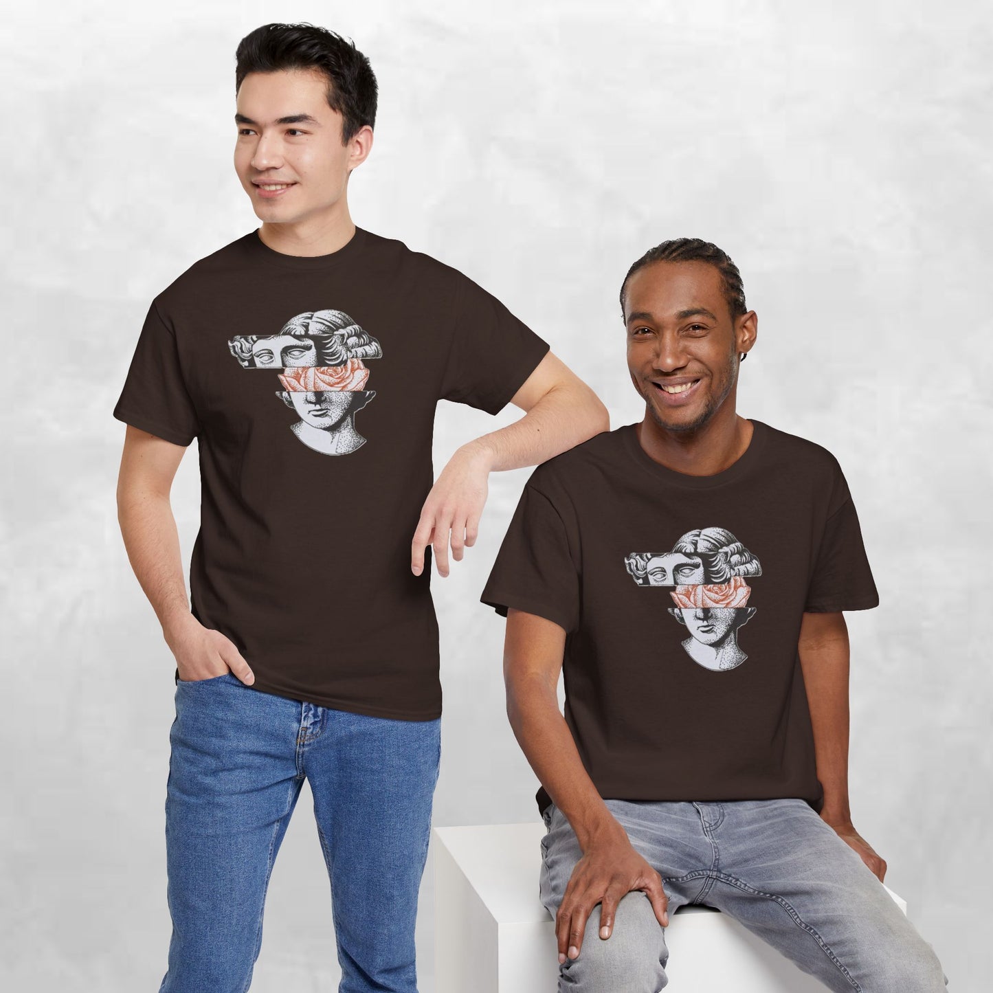 Artistic Unisex Heavy Cotton Tee – Abstract Face Design