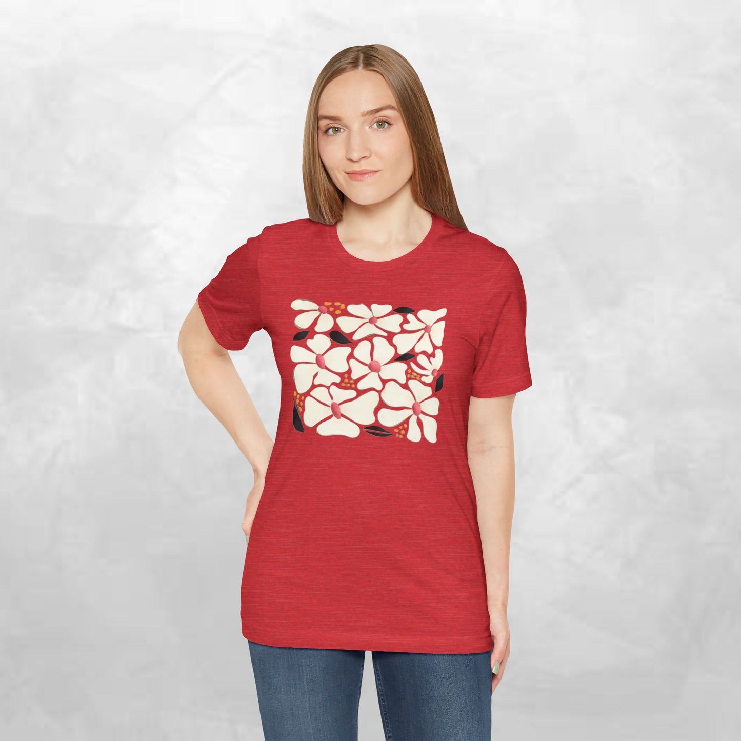 Vibrant Floral Unisex Tee, Casual Summer Shirt, Gift for Flower Lovers, Beachwear, Relaxed Fit, Everyday Comfort