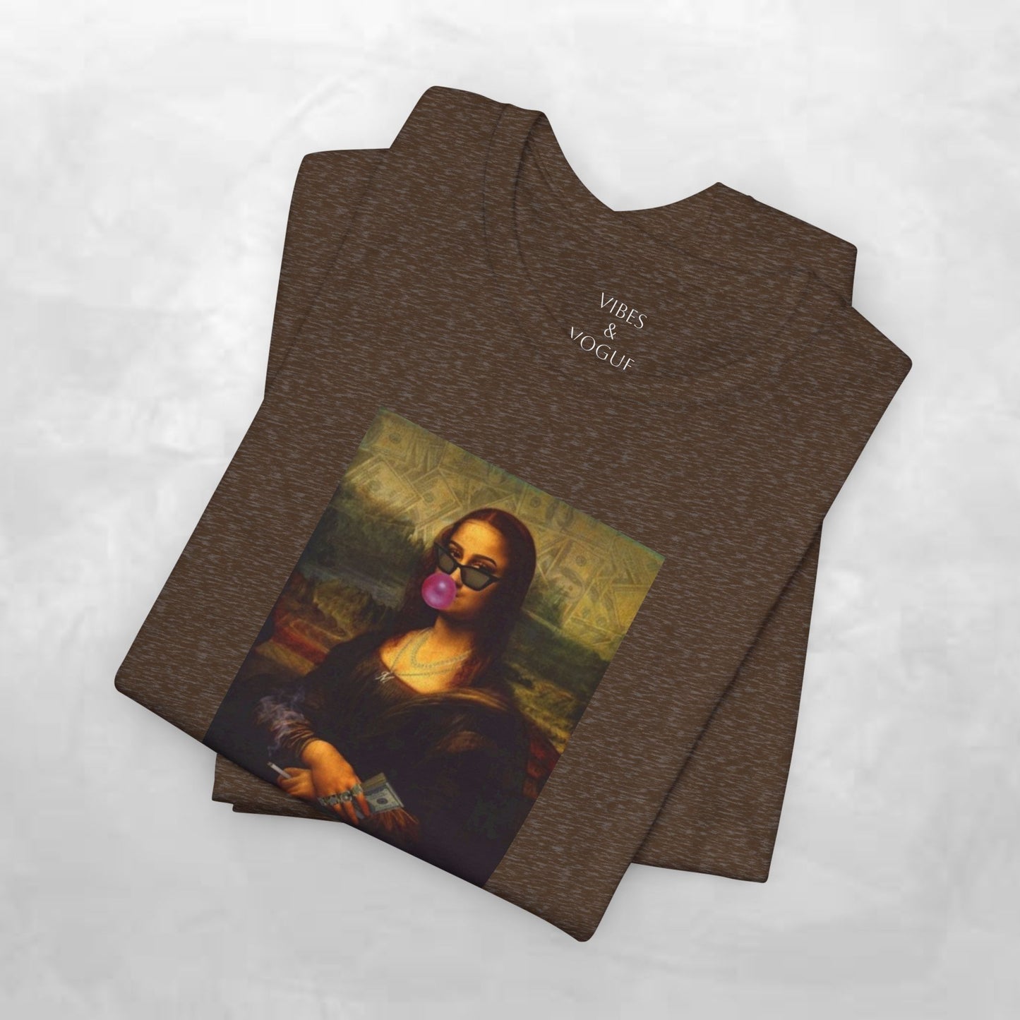 Mona Lisa Fun Tee, Artistic Short Sleeve Tee, Unique Graphic T-Shirt, Trendy Art Shirt, Gift for Art Lovers