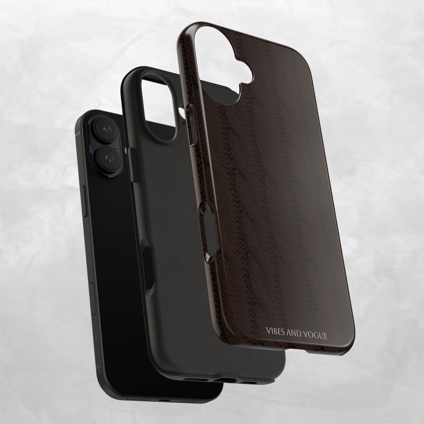 Cable Knit Chocolate Tough Phone Case — Vibes and Vogue Protective Cover