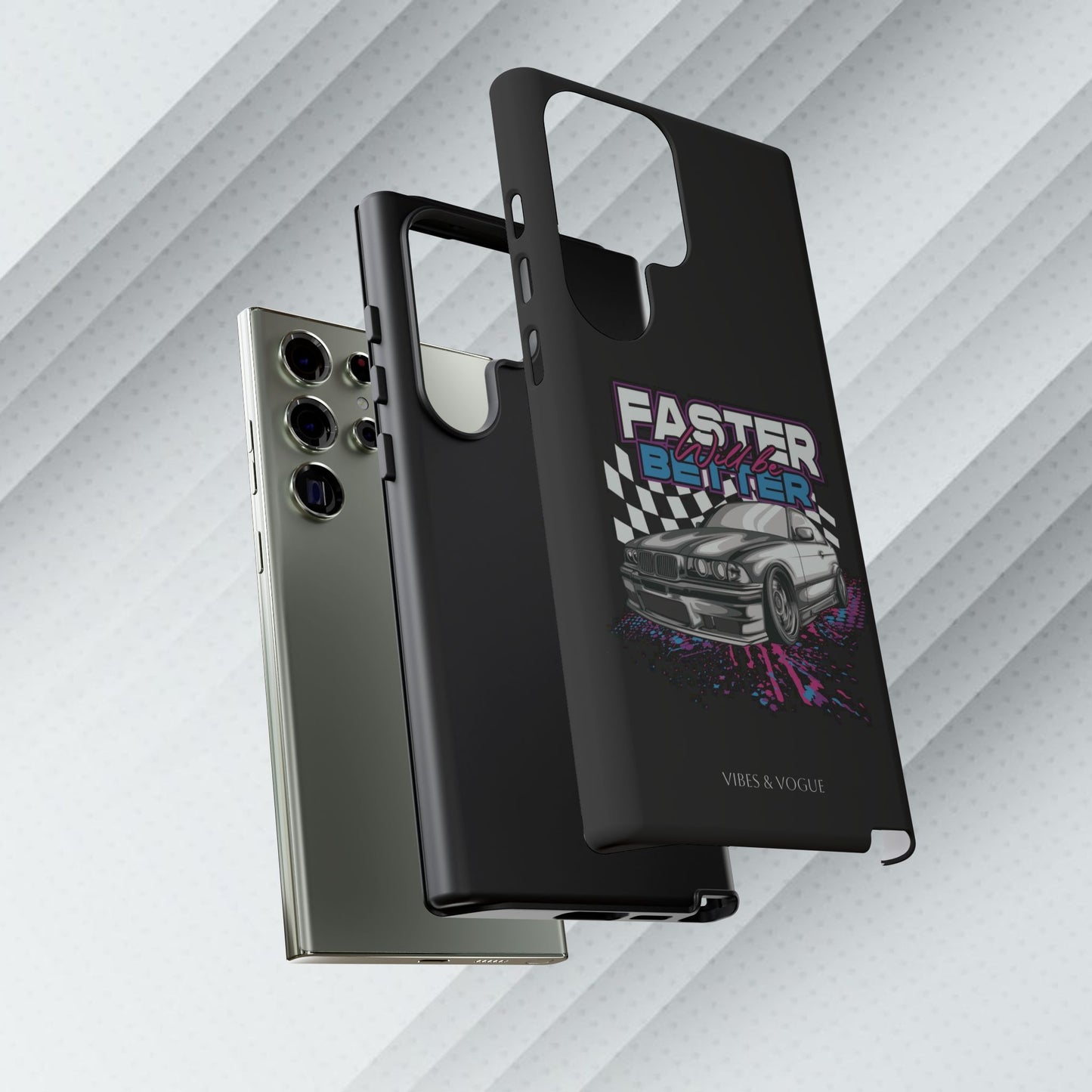 Racing Phone Case - 'Faster Is Better' Design for Car Enthusiasts