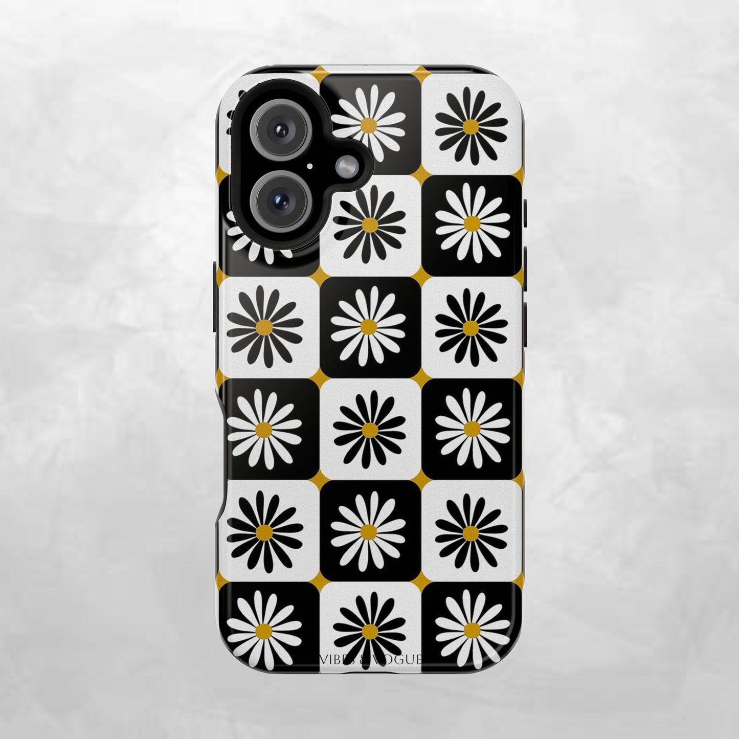 Retro Daisy Magnetic Tough Case - Stylish Protection for Your Phone