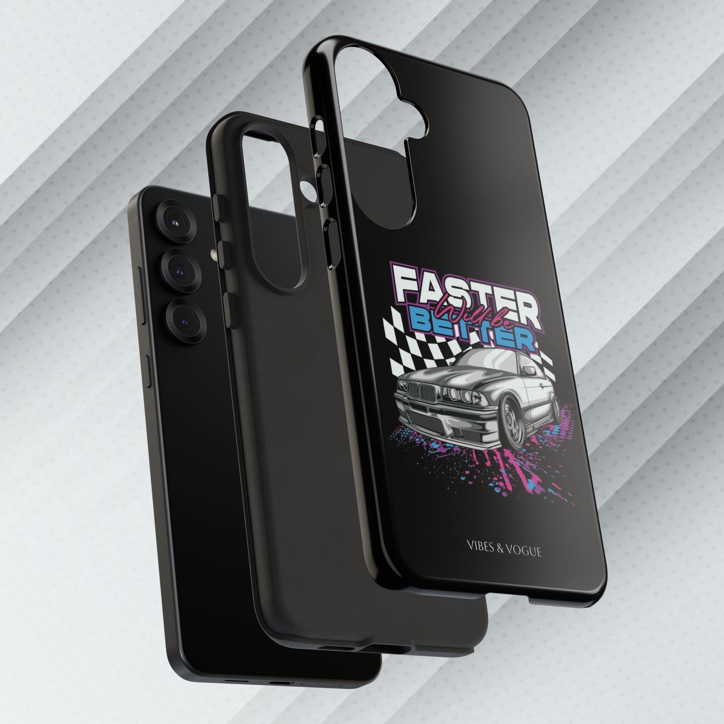 Racing Phone Case - 'Faster Is Better' Design for Car Enthusiasts