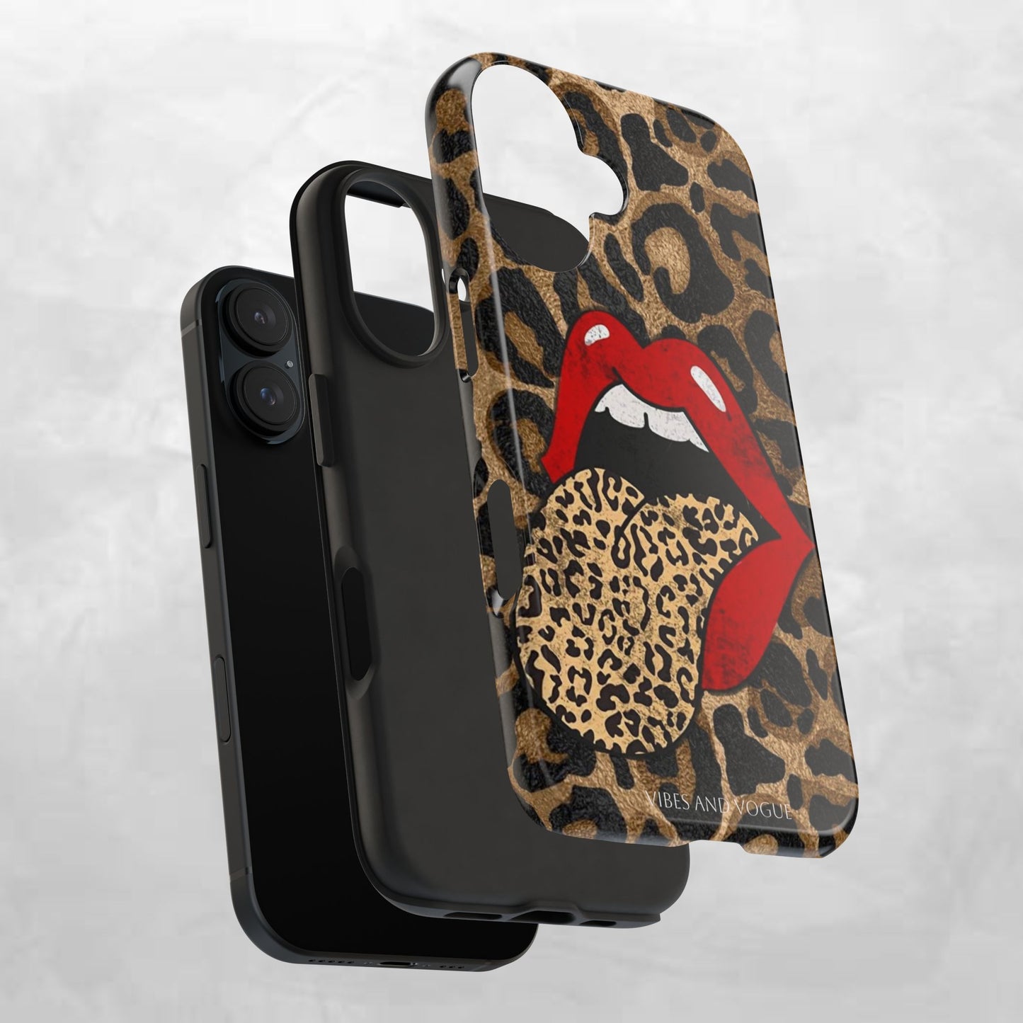 Leopard Lip Tough Phone Case — Bold Animal Print Phone Cover