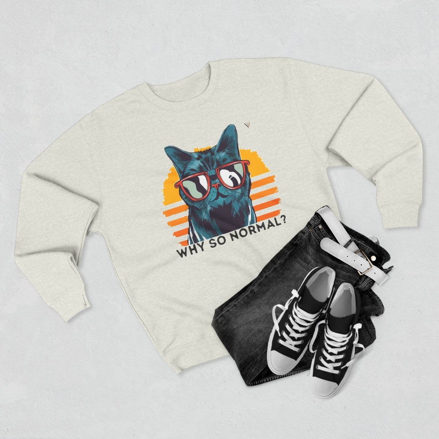 Funny Cat Crewneck Sweatshirt - 'Why So Normal?' - Unisex Casual Apparel