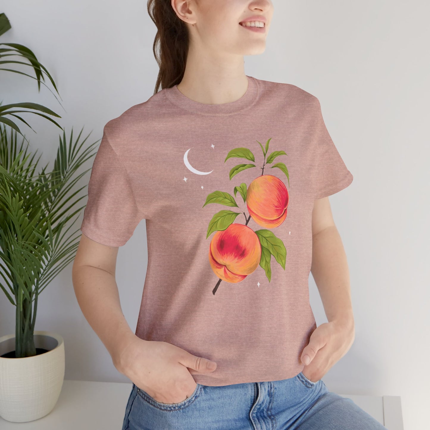 Peachy Summer Vibes Tee - Unisex Jersey Short Sleeve Shirt, Casual Wear, Gift for Her, Summer Fashion, Peach Design, Birthday Gift