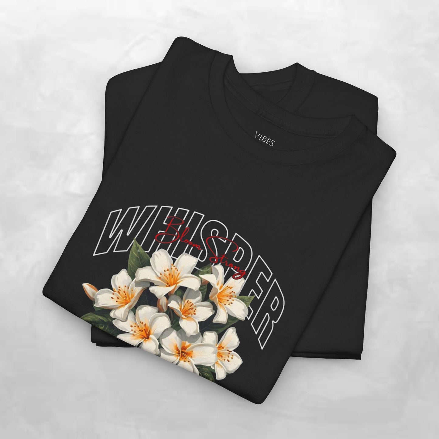 Floral "Whisper Flower" Graphic Tee — Vintage Plumeria Blossom Shirt