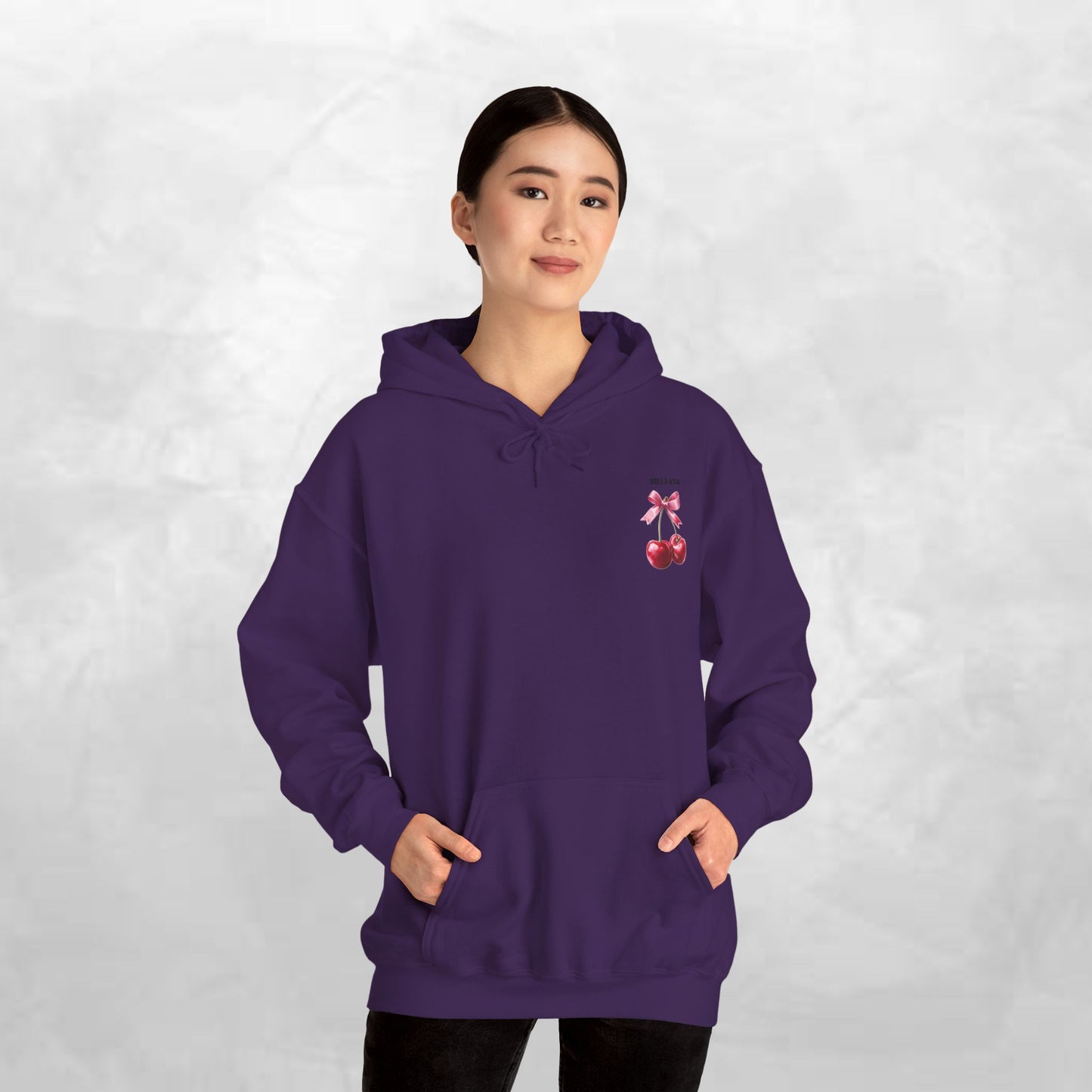 Cherry Bow Unisex Hoodie - Sweet, Cozy Style for Spring, Casual Wear, Gift for Birthdays, Summer Fun, Festival Fashion