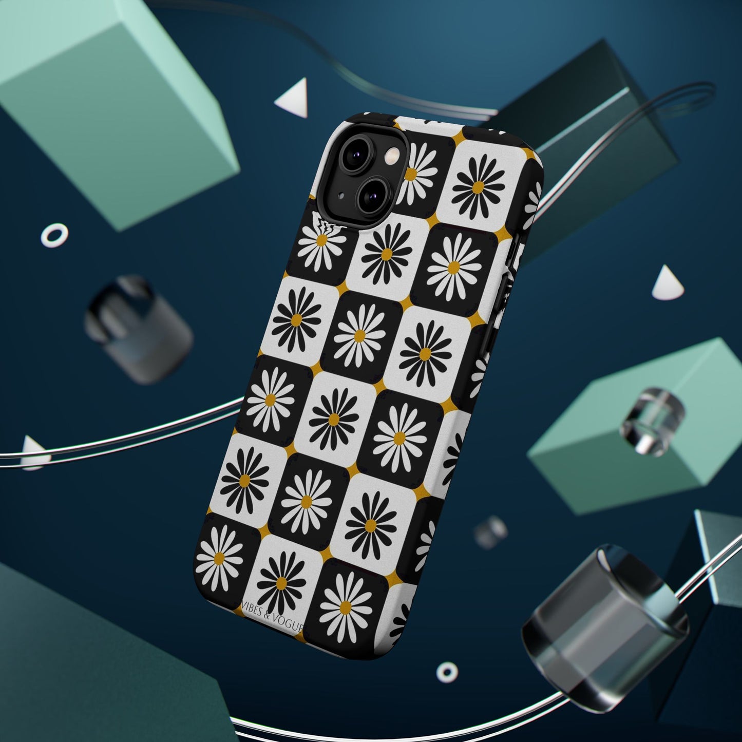 Retro Daisy Magnetic Tough Case - Stylish Protection for Your Phone