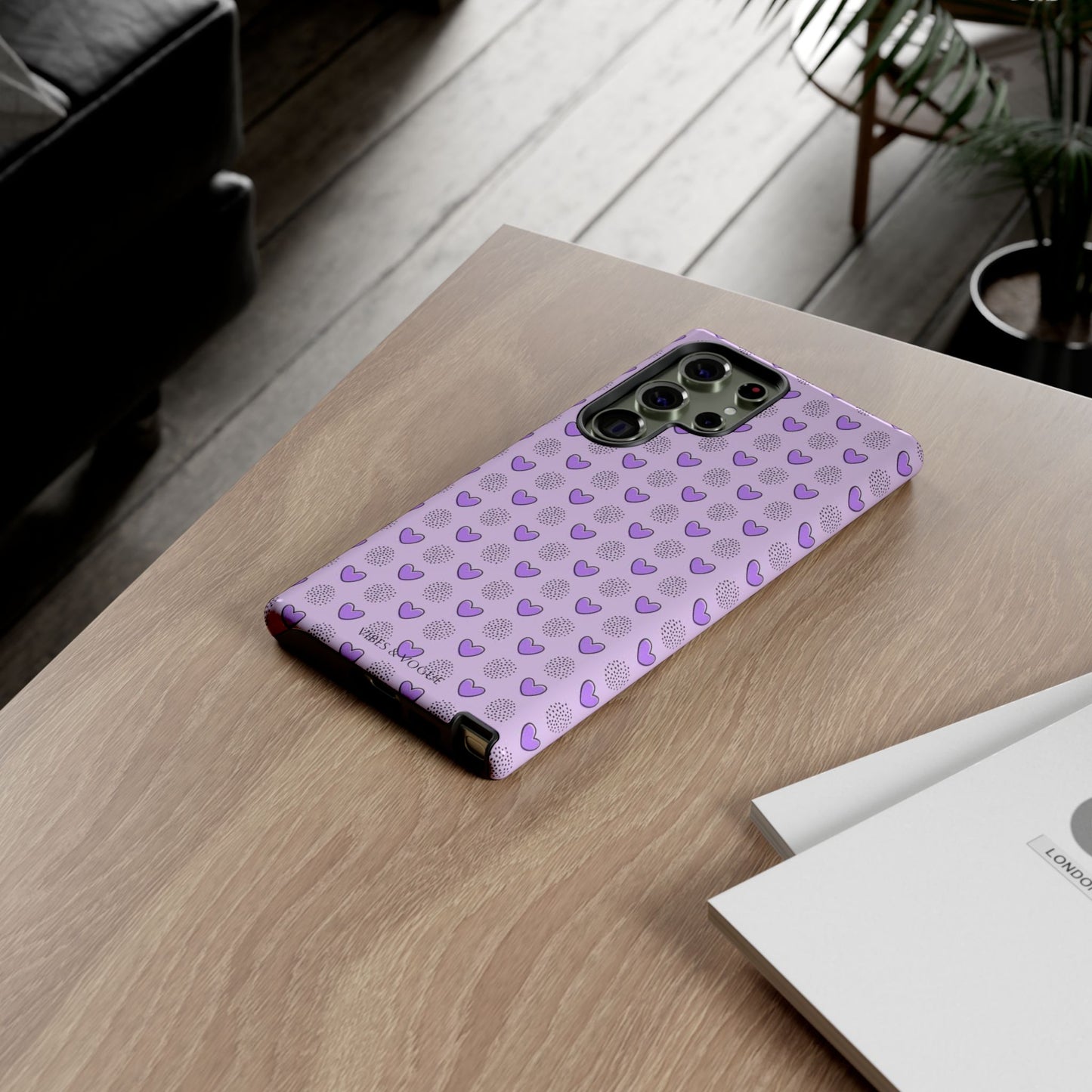 Purple Heart Pattern Phone Case - Tough Cases for a Stylish & Protective Vibe