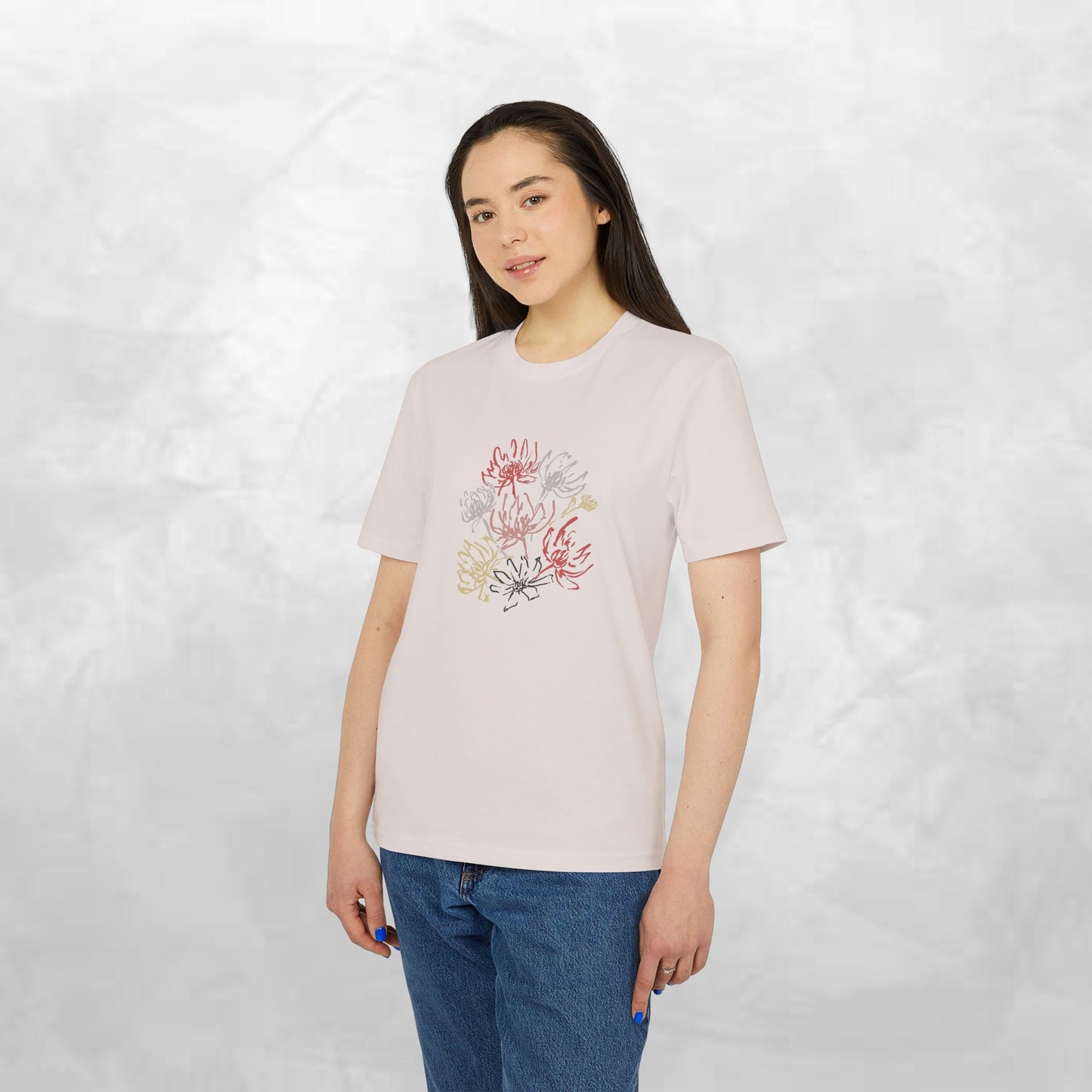 Floral Sketch Tee — Minimal Line Art Flowers T-Shirt