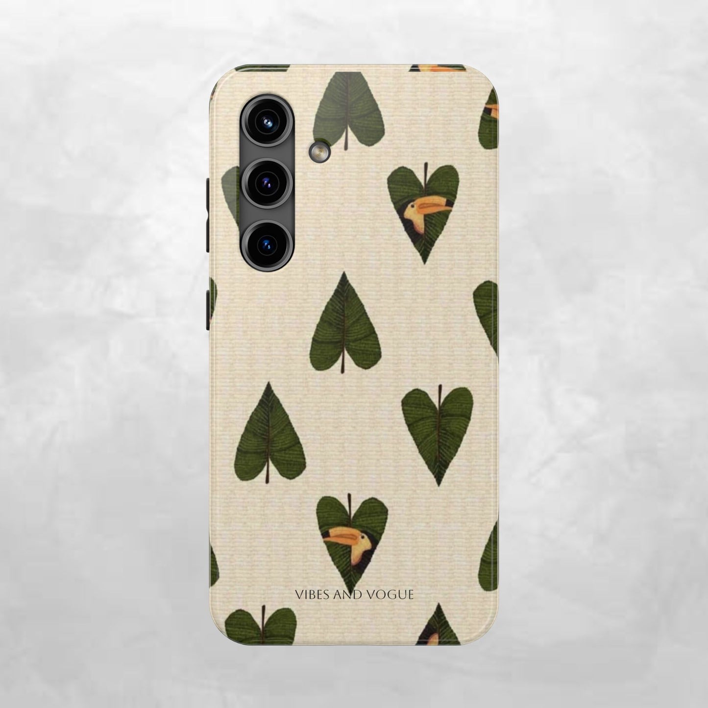 Tough Phone Case — Green Leaf Heart Pattern Tough Phone Case (Vibes and Vogue)