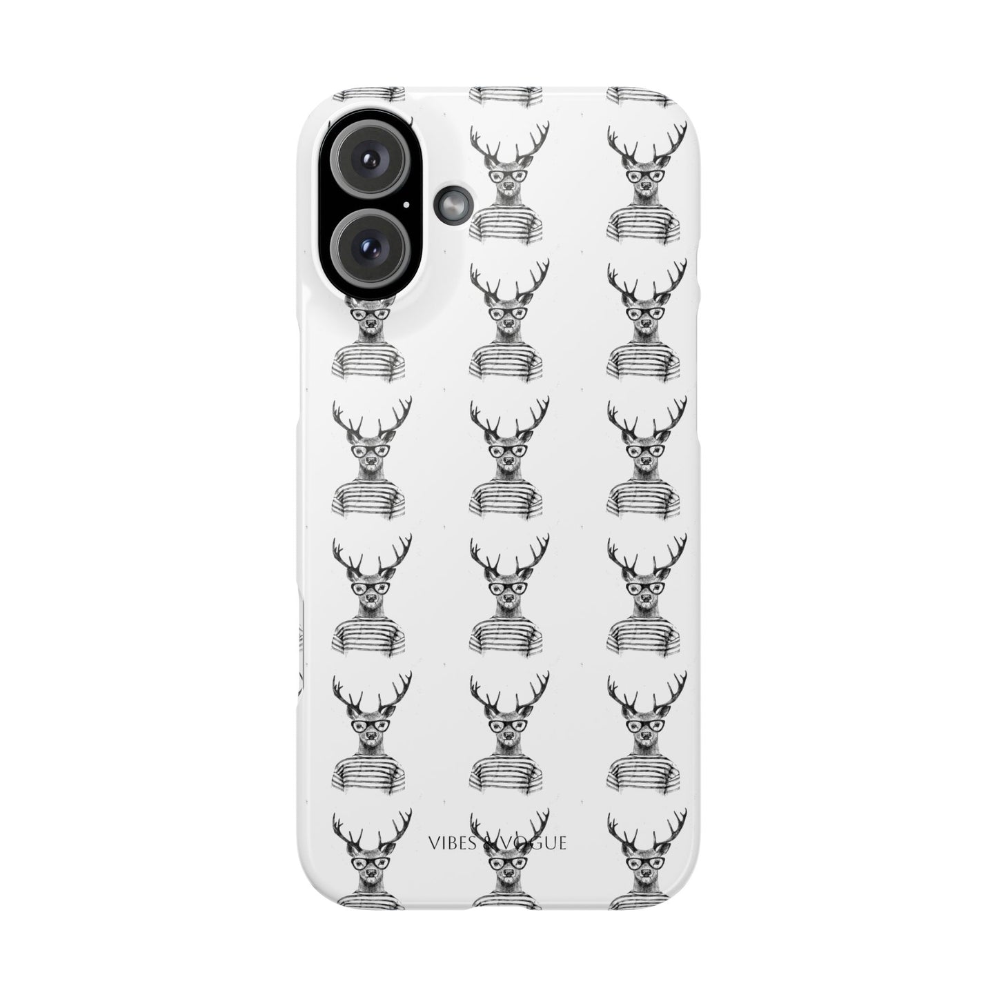 Stylish Slim Phone Case with Cool Stag Design