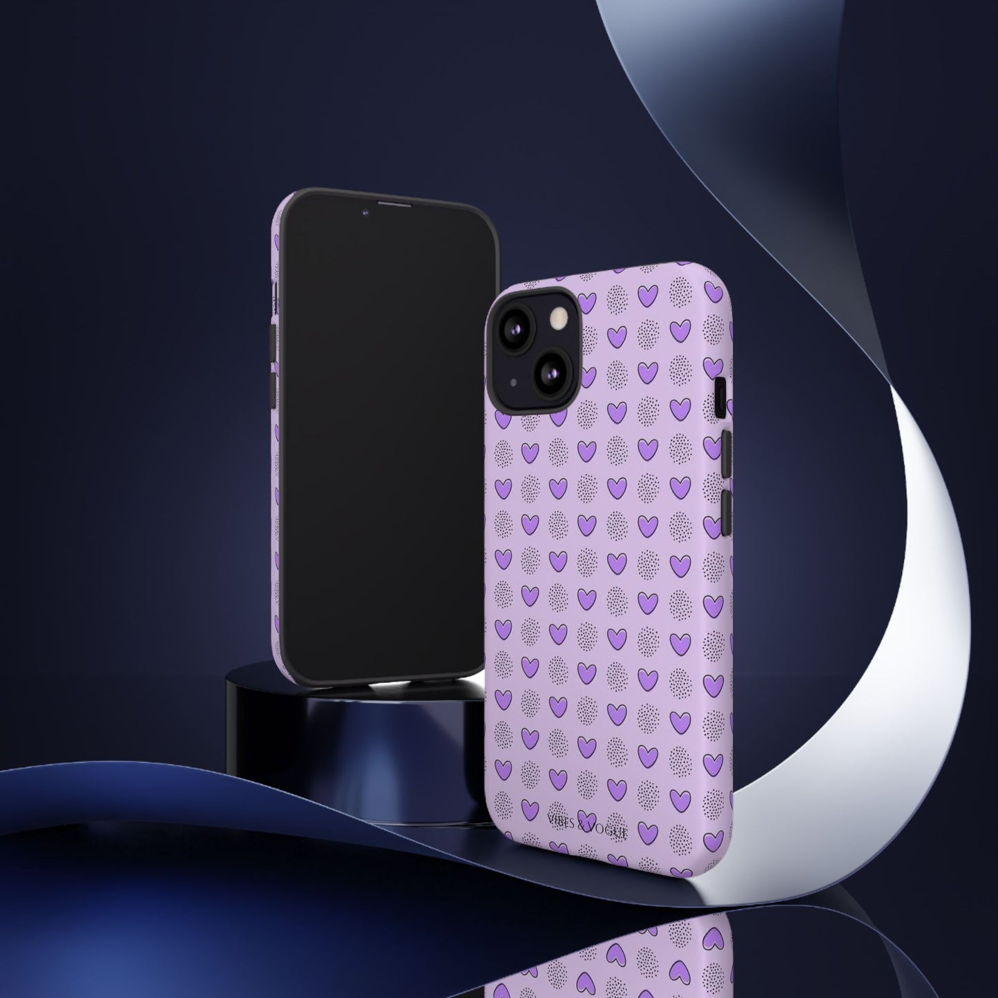 Purple Heart Pattern Phone Case - Tough Cases for a Stylish & Protective Vibe
