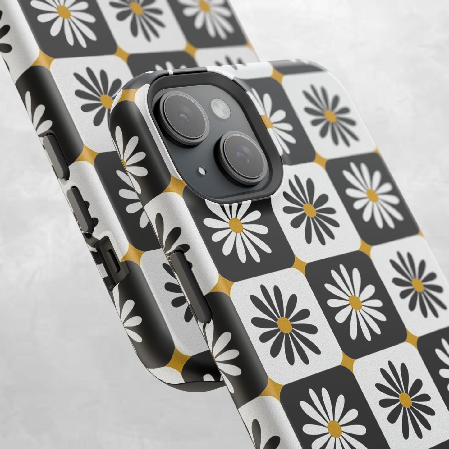 Retro Daisy Magnetic Tough Case - Stylish Protection for Your Phone