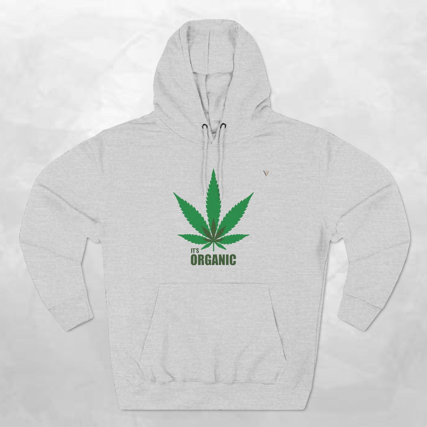 Organic Hemp Leaf Fleece Hoodie - Eco-Friendly Cannabis Apparel