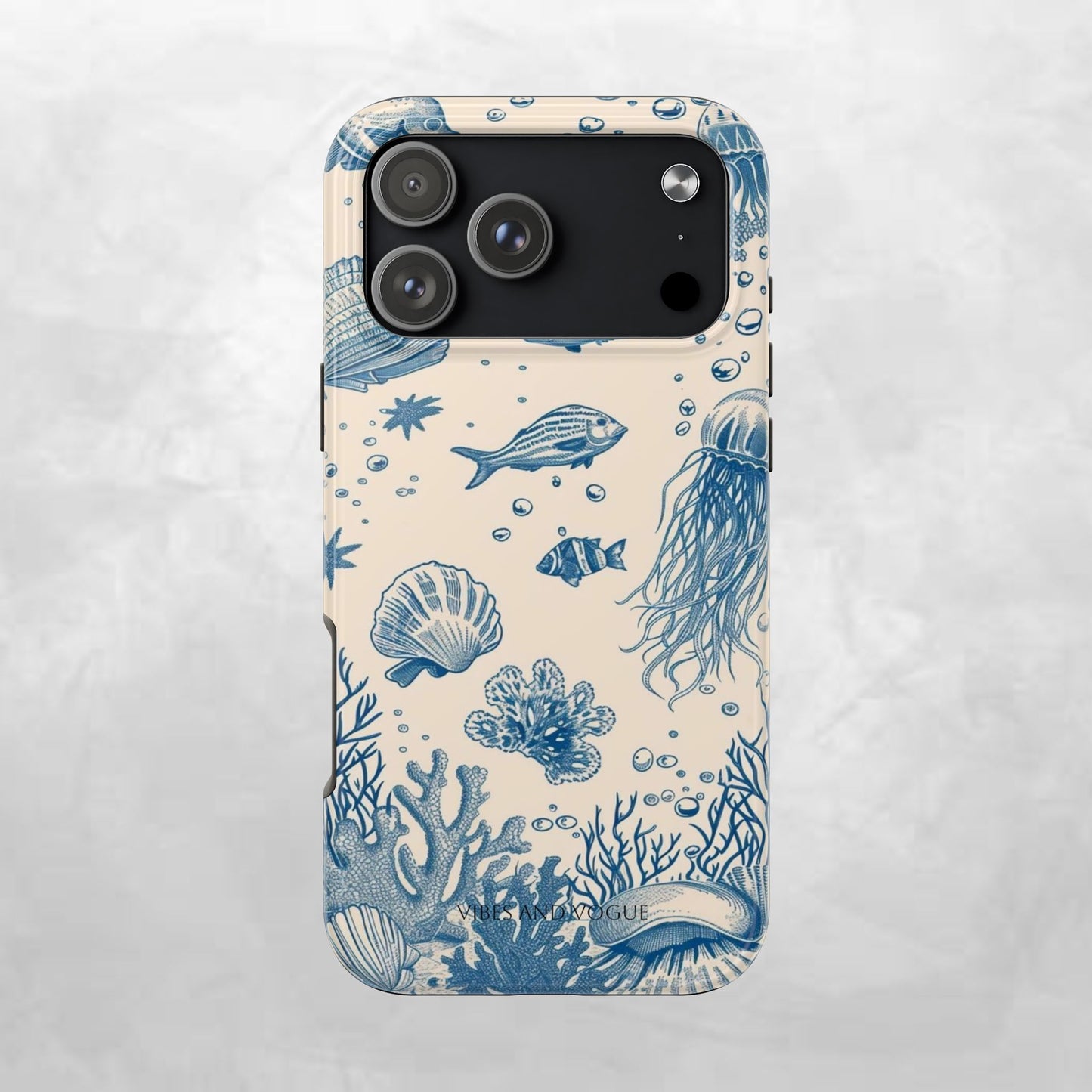 Ocean Blue Marine Pattern Tough Phone Case