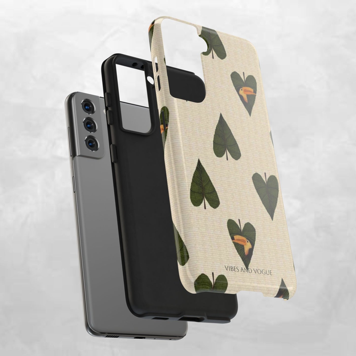 Tough Phone Case — Green Leaf Heart Pattern Tough Phone Case (Vibes and Vogue)