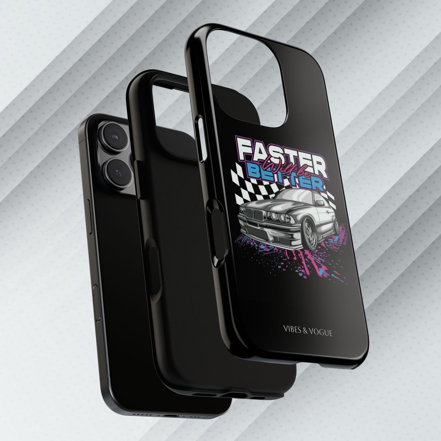 Racing Phone Case - 'Faster Is Better' Design for Car Enthusiasts
