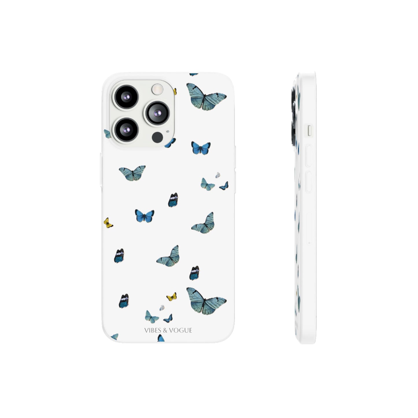 Butterfly Vibes Phone Case, Flexible Phone Cover, Elegant Phone Accessory, Gift for Nature Lovers, Spring Decor, Eco-Friendly Case