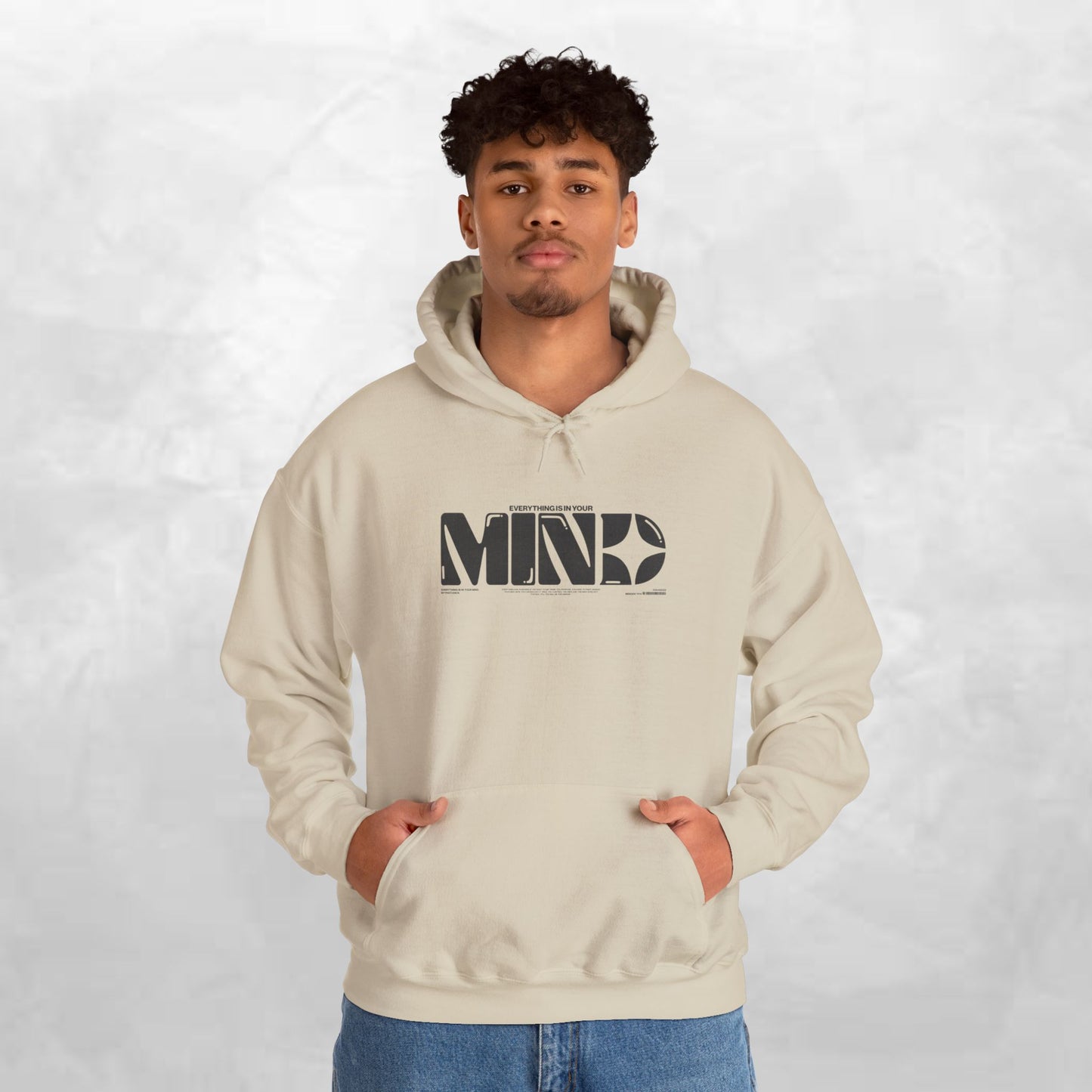 Mind Logo Hoodie — Minimalist Black Typography Pullover