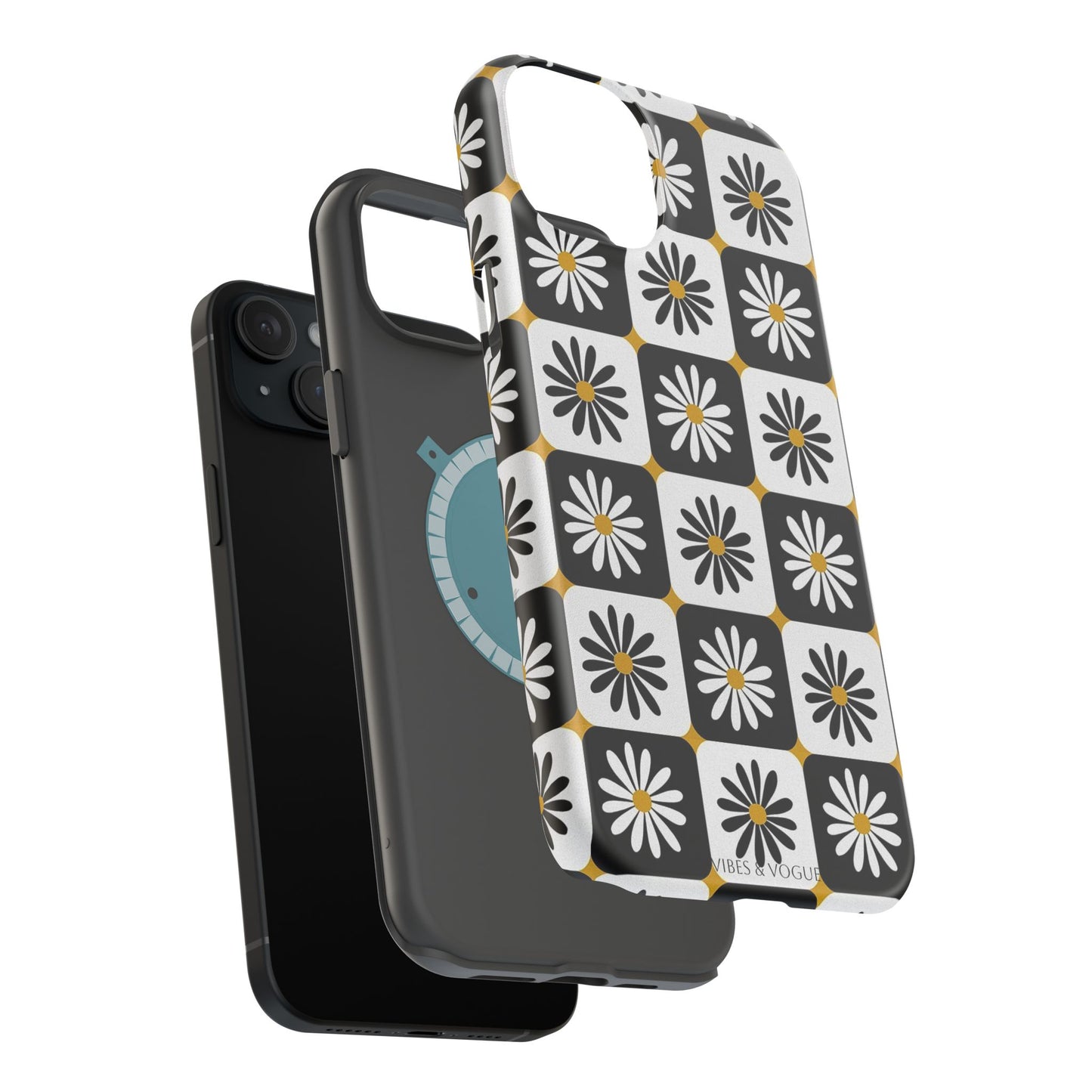 Retro Daisy Magnetic Tough Case - Stylish Protection for Your Phone
