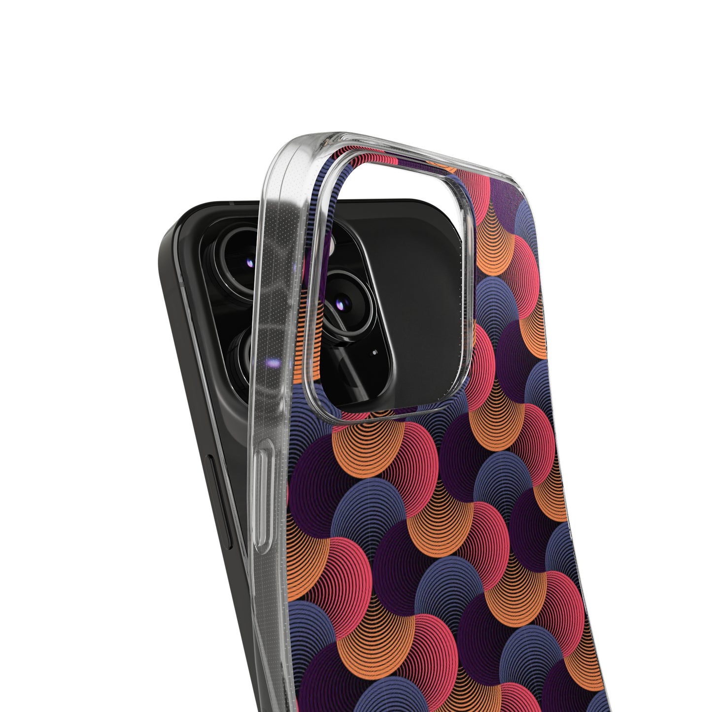 Colorful Retro Wave Clear Silicone Phone Case